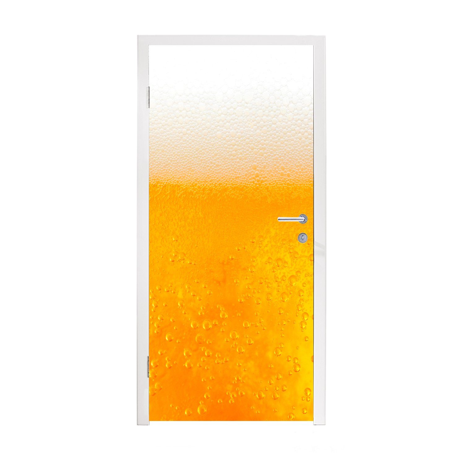 MuchoWow Türtapete Nahaufnahme eines goldenen Bieres, Matt, bedruckt, (1 St), Fototapete für Tür, Türaufkleber, 75x205 cm