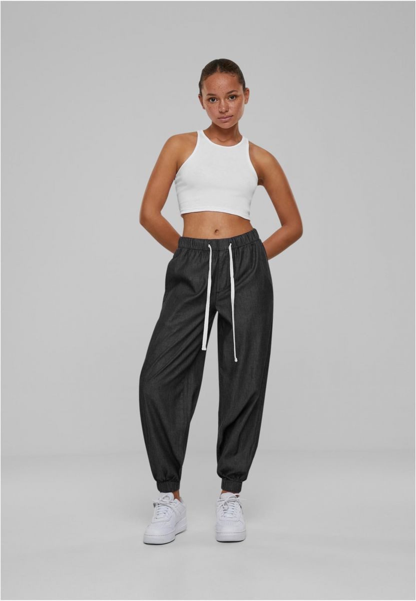 URBAN CLASSICS Funktionshose Ladies Light Denim Jogpants Damen Jogginghose