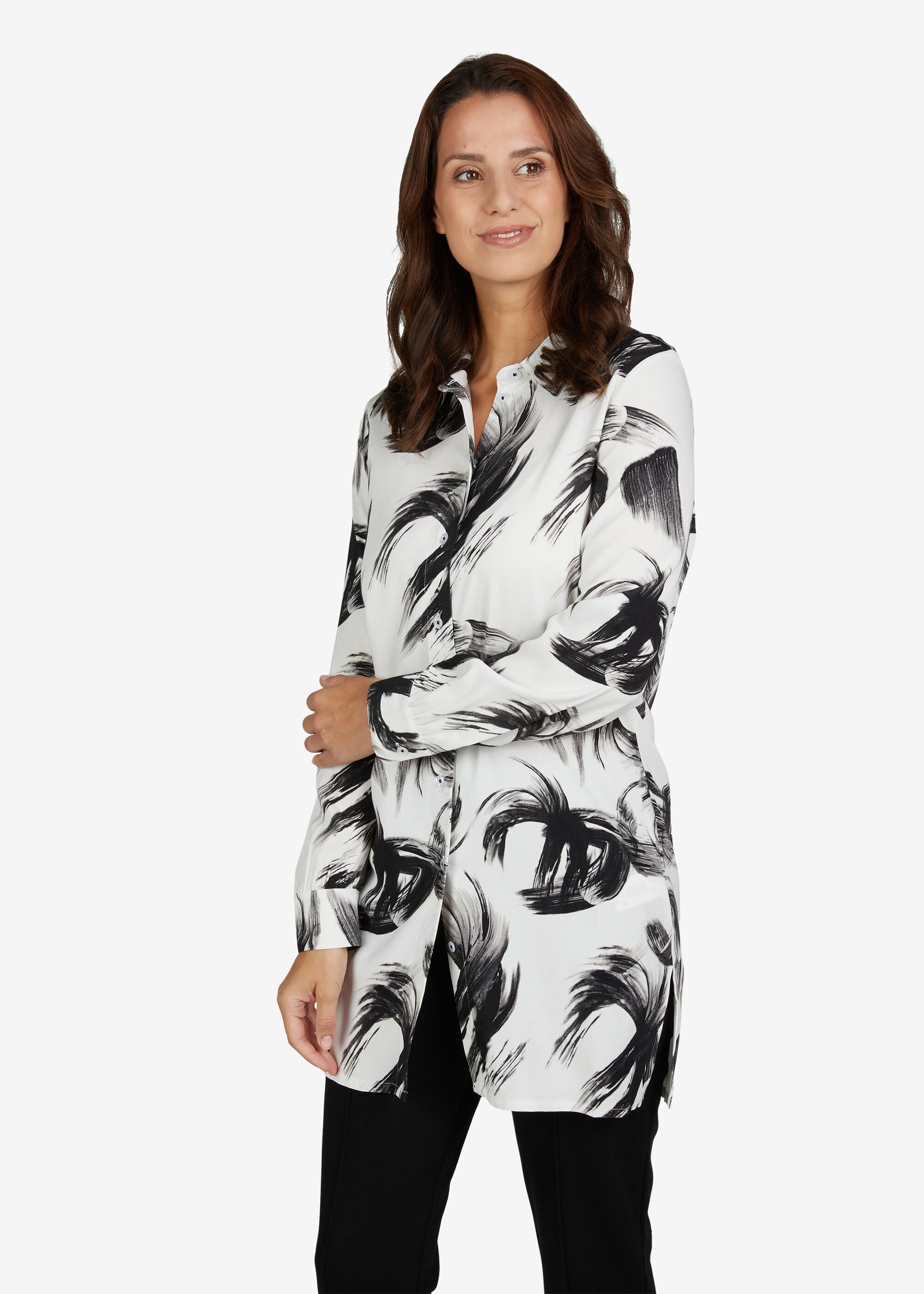 seeyou Langarmbluse mit Stehkragen