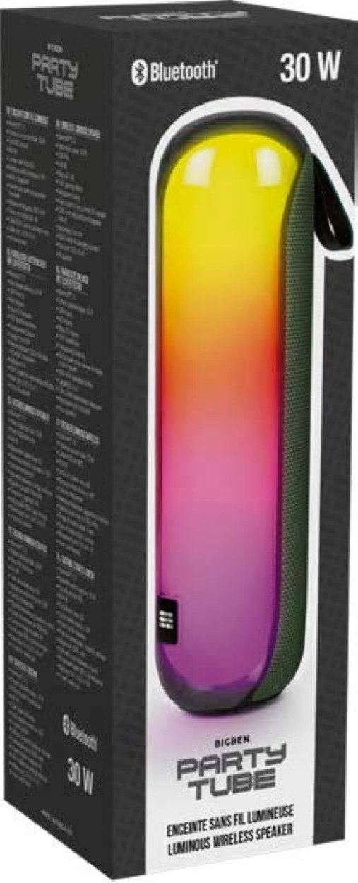 BigBen Bluetooth portabler Lautsprecher Party Tube Disco Licht grün AU389333 Portable-Lautsprecher