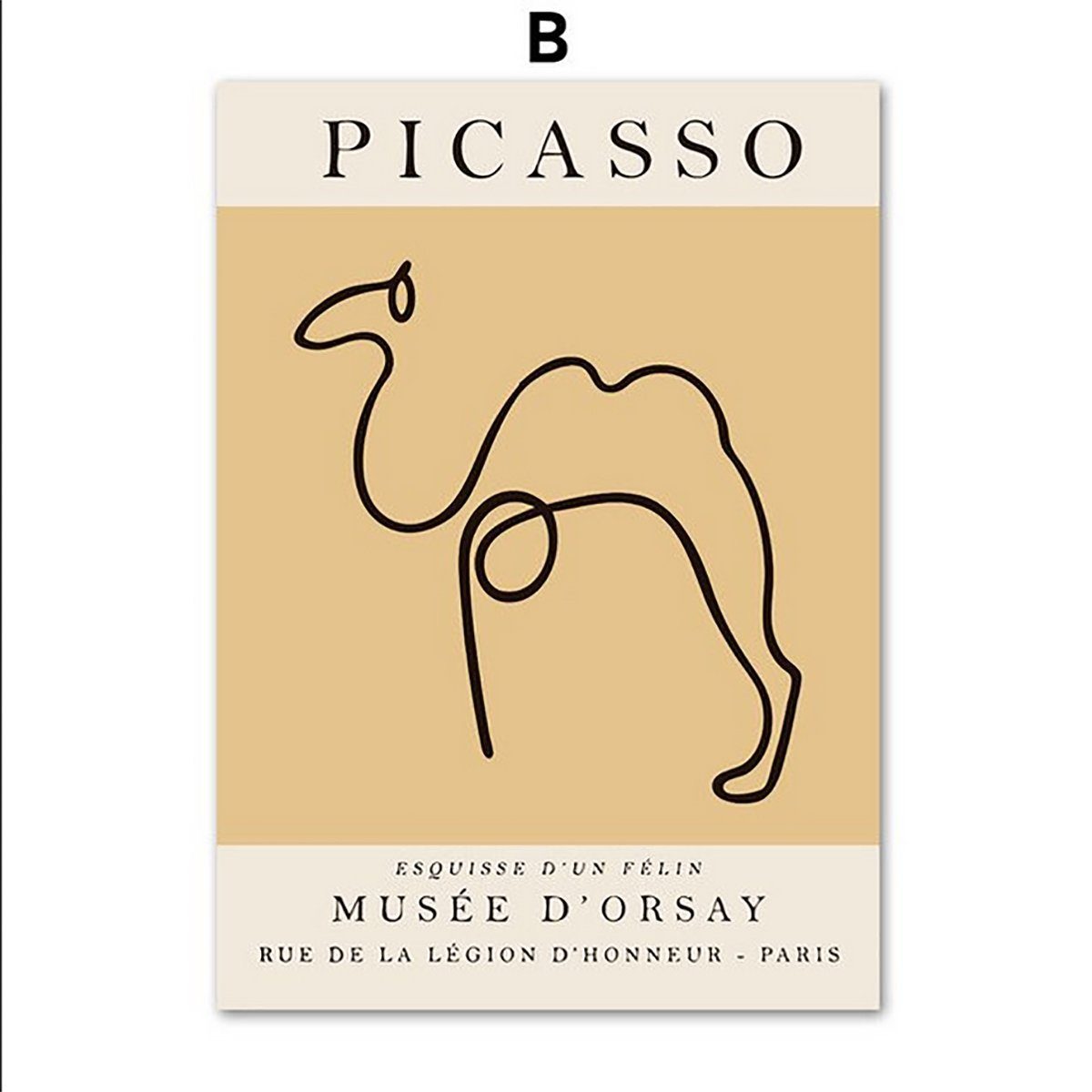 TPFLiving Kunstdruck (OHNE RAHMEN) Poster - Leinwand - Wandbild, Pablo Picasso - Grafik Tier und Mensch in abstrakten Linien - (Leinwand Wohnzimmer, Leinwand Bilder, Kunstdruck), Farben: lila, rosa, blau, beige - Größe: 10x15cm