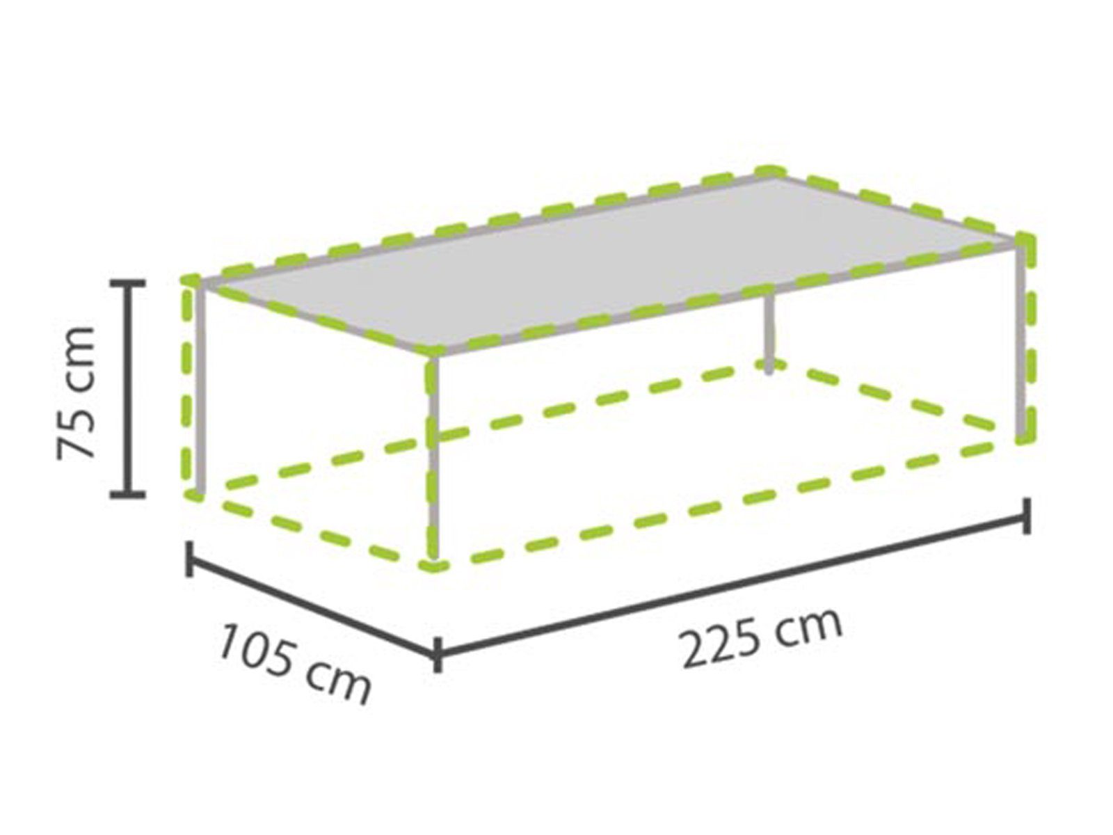 PEREL Gartenmöbel-Schutzhülle (1-St), Abdeckung Garten-Tisch bis 220cm Abdeckhaube Lounge-Möbel Atmungsaktiv