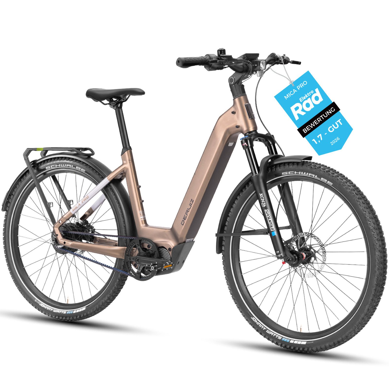 DERUIZ E-Bike Trekkingrad Mica pro 28 Zoll/29 Zoll, Mittelmotor 110Nm, 180km, Riemenantrieb, Nabenschaltung, Mittelmotor, 720 Wh, (Trittfrequenz- und Drehmomentsensor Lockout-Federgabel Tiefeinsteiger)