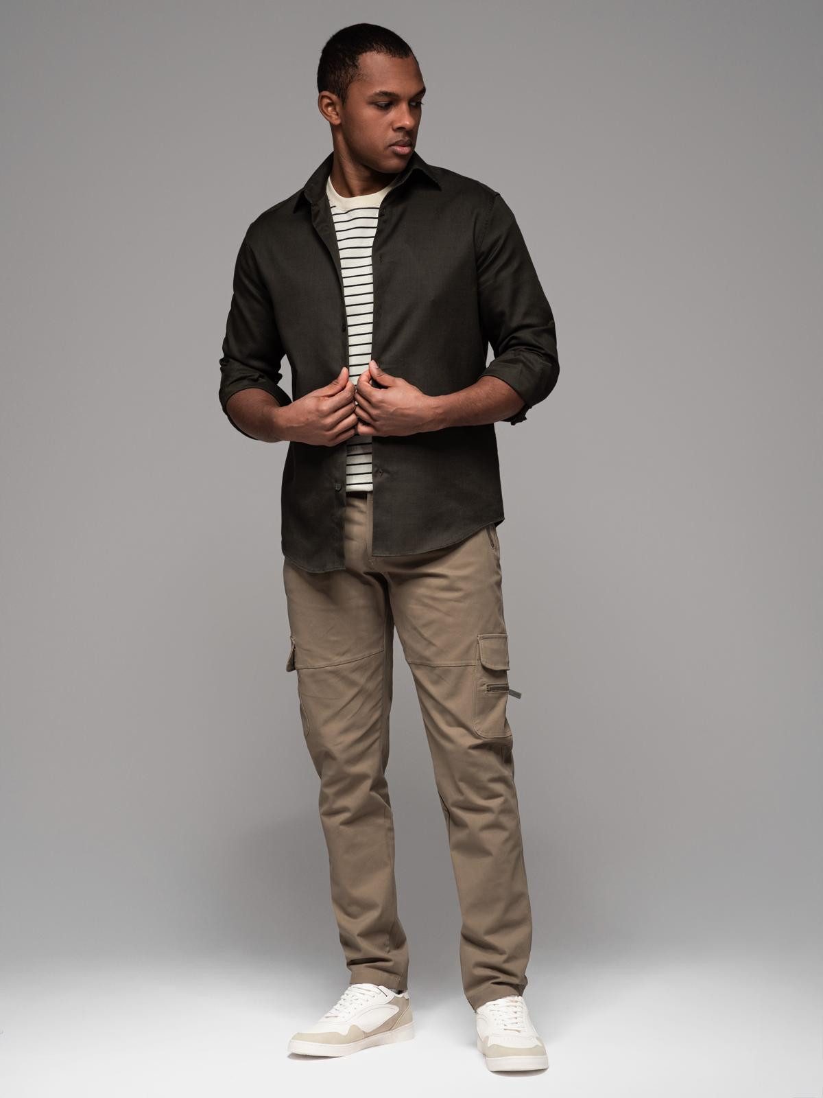 OMBRE Cargohose Herren Cargohose STRAIGHT LEG mit Reißverschlusstaschen