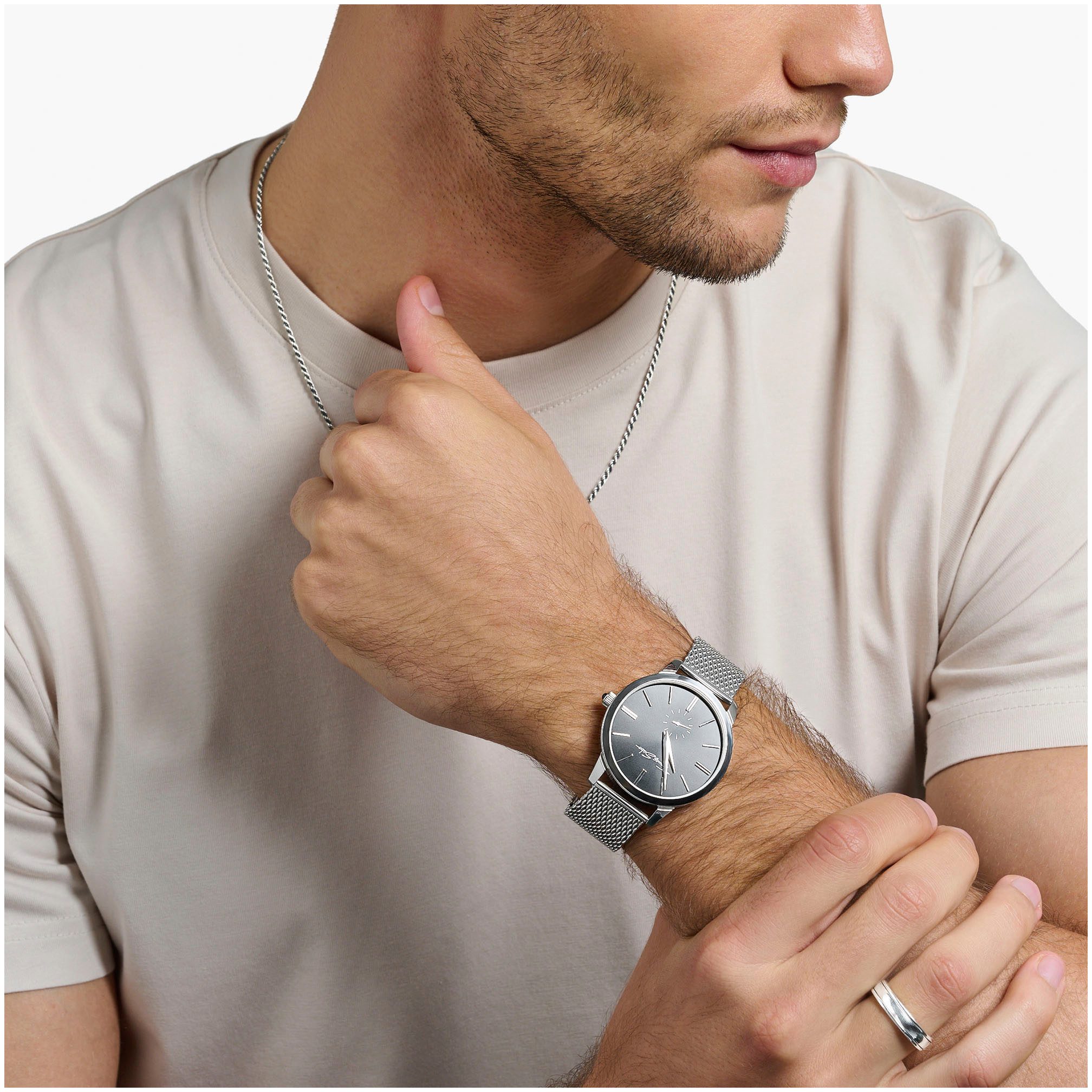 THOMAS SABO Quarzuhr REBEL SPIRIT WA0152-201-203-42 MM, Armbanduhr, Herrenuhr, Mineralglas mit Saphirbeschichtung, Onyx-Steine