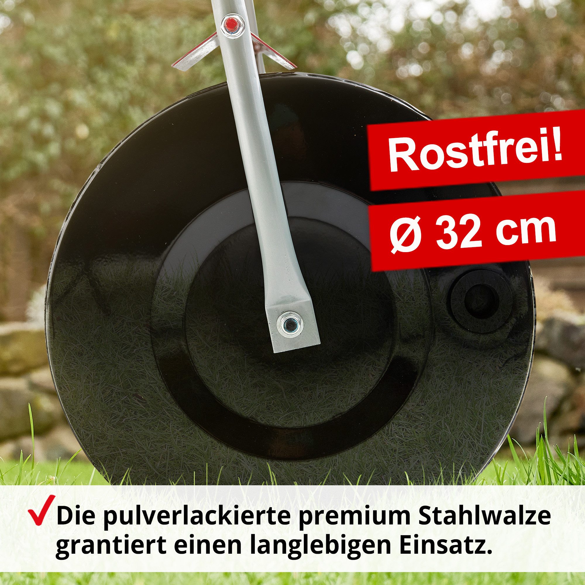 Hecht Rasenwalze 501 mit Schmutzabstreifer, 50 cm,32 cm Walzendurchmesser, bis 50 kg +/- 20 %