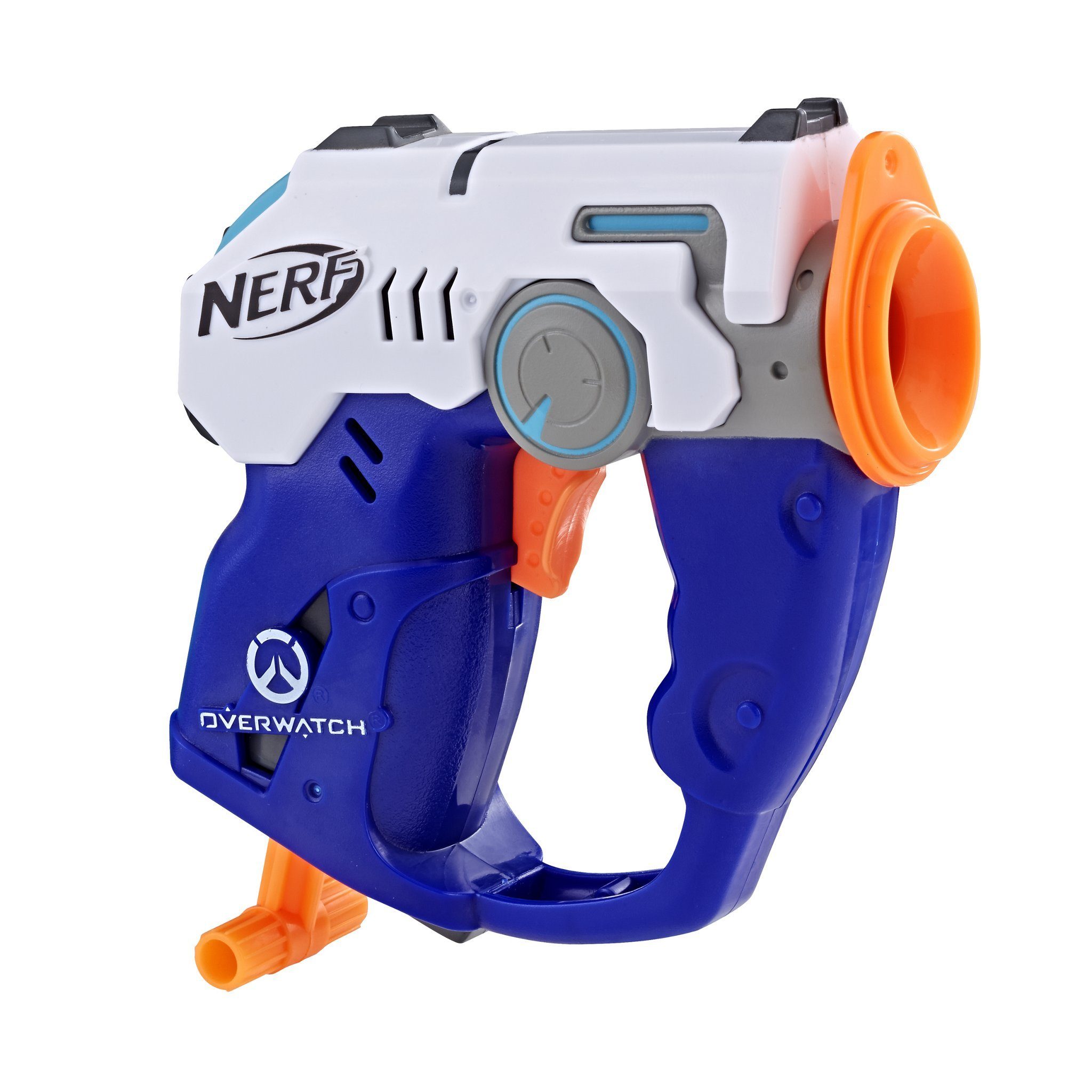 Hasbro Blaster NEFR Overwatch Tracer - Mini-Dartblaster + 2 Darts, Tracers Impulspistole in der Mini-Version.