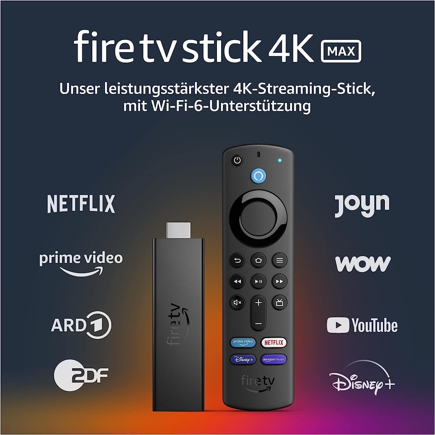 Fire TV Stick 4K Max mit Wi-Fi 6 und Alexa-Sprachfernbedienung Smart-Home -Steuerelement