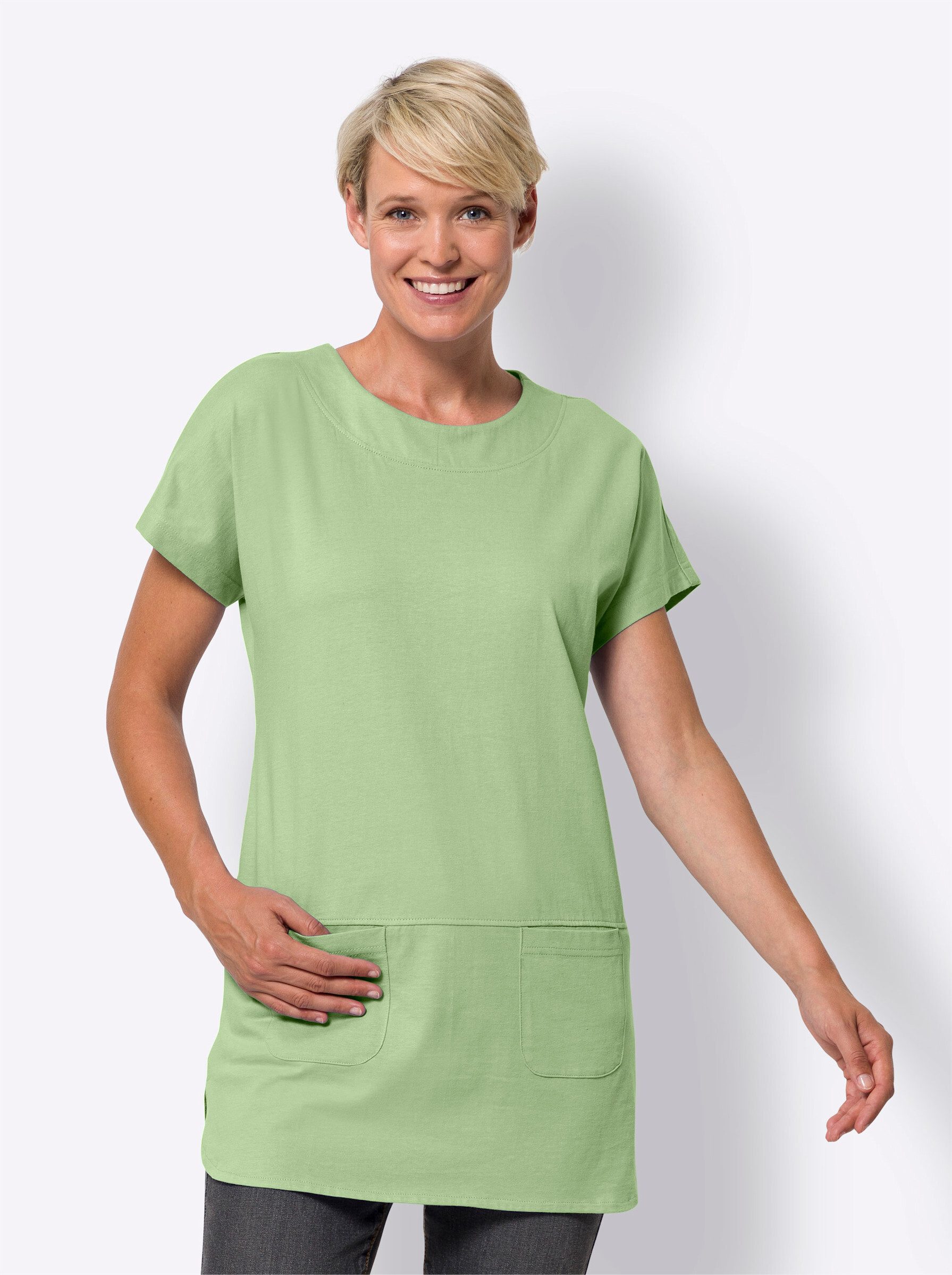 Sieh an! T-Shirt Longshirt Kurzarm