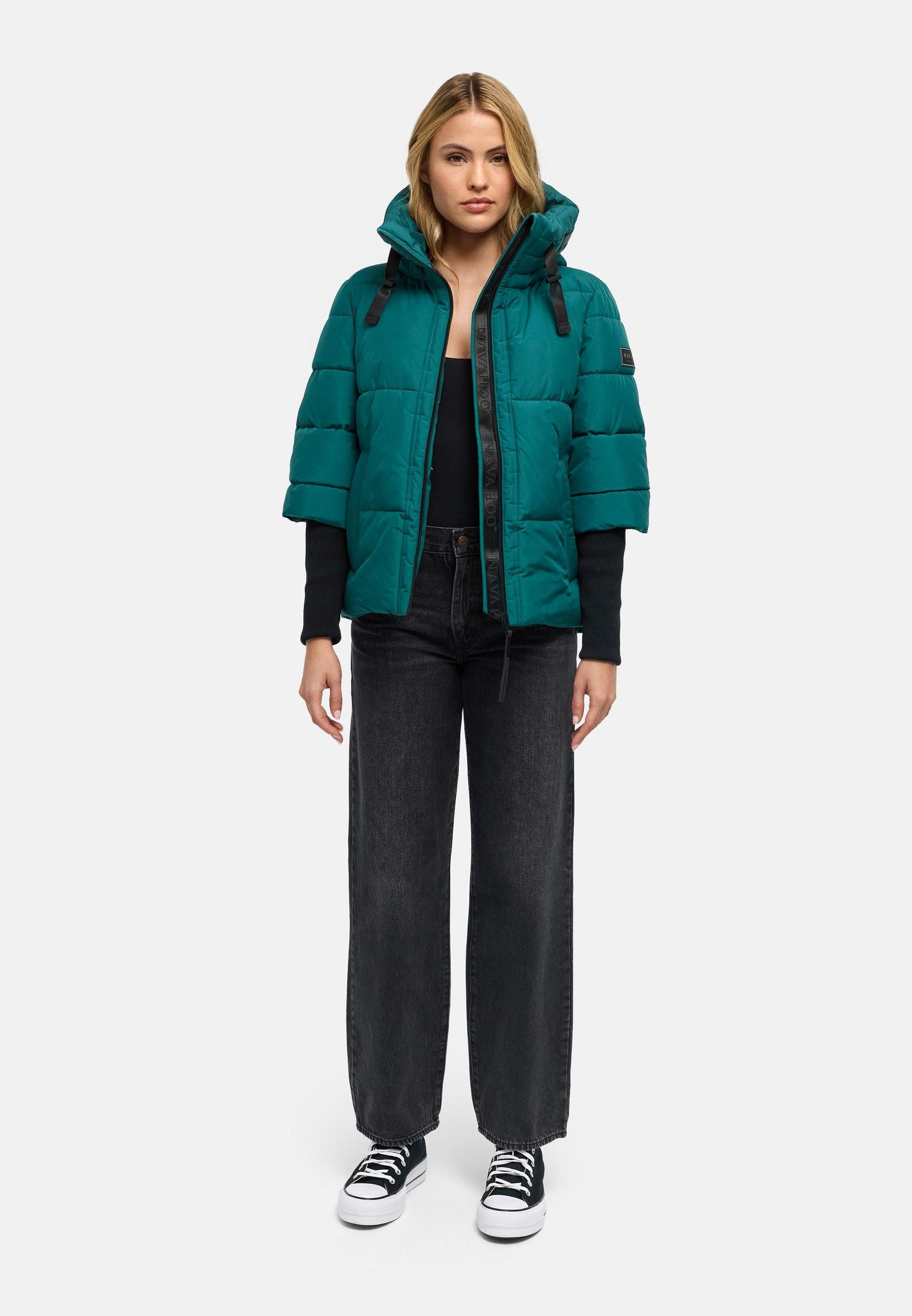 Navahoo Steppjacke Lotusherz XIV Warme gesteppte Winterjacke mit Rippstrickärmeln – Bild 3 von 4