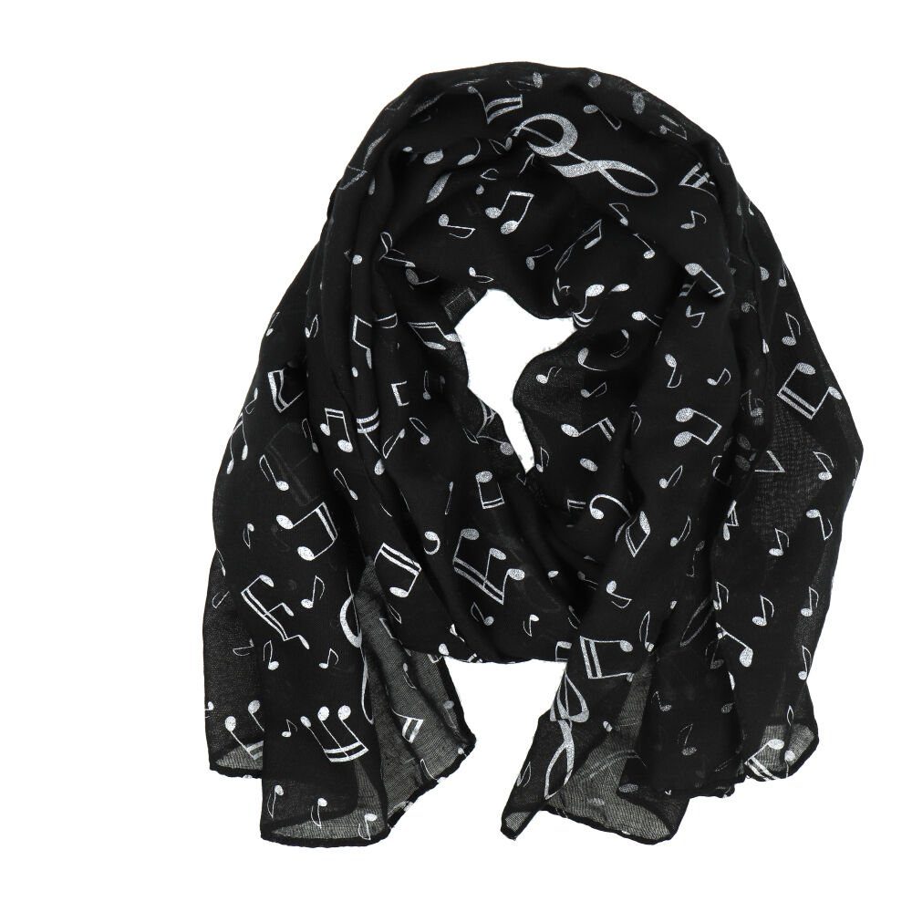 mugesh Schal Schal Notenmotive schwarz, für Musikerinnen und Musiker