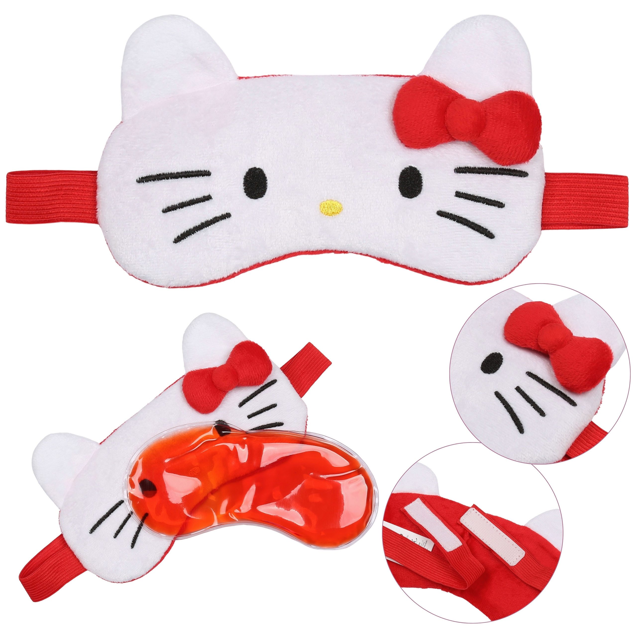 Sarcia.eu Augenbinde Hello Kitty Augenmaske mit KÜHLEINSATZ, verstellbare Schlafmaske