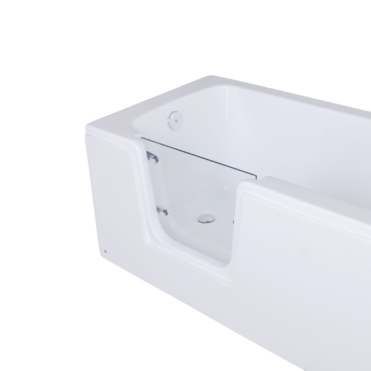Belvit Badewanne für Senioren mit Tür 170 cm, Rechteckige Badewanne barrierearm, Dusch-Badewanne mit niedrigem Einstieg, rechts oder links