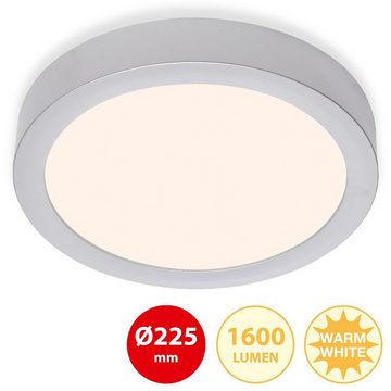 Briloner Leuchten Aufbauleuchte 7117-014, LED fest verbaut, Warmweiß, Deckenlampe modern 16,5W 3000K IP20 Ø22,5cm