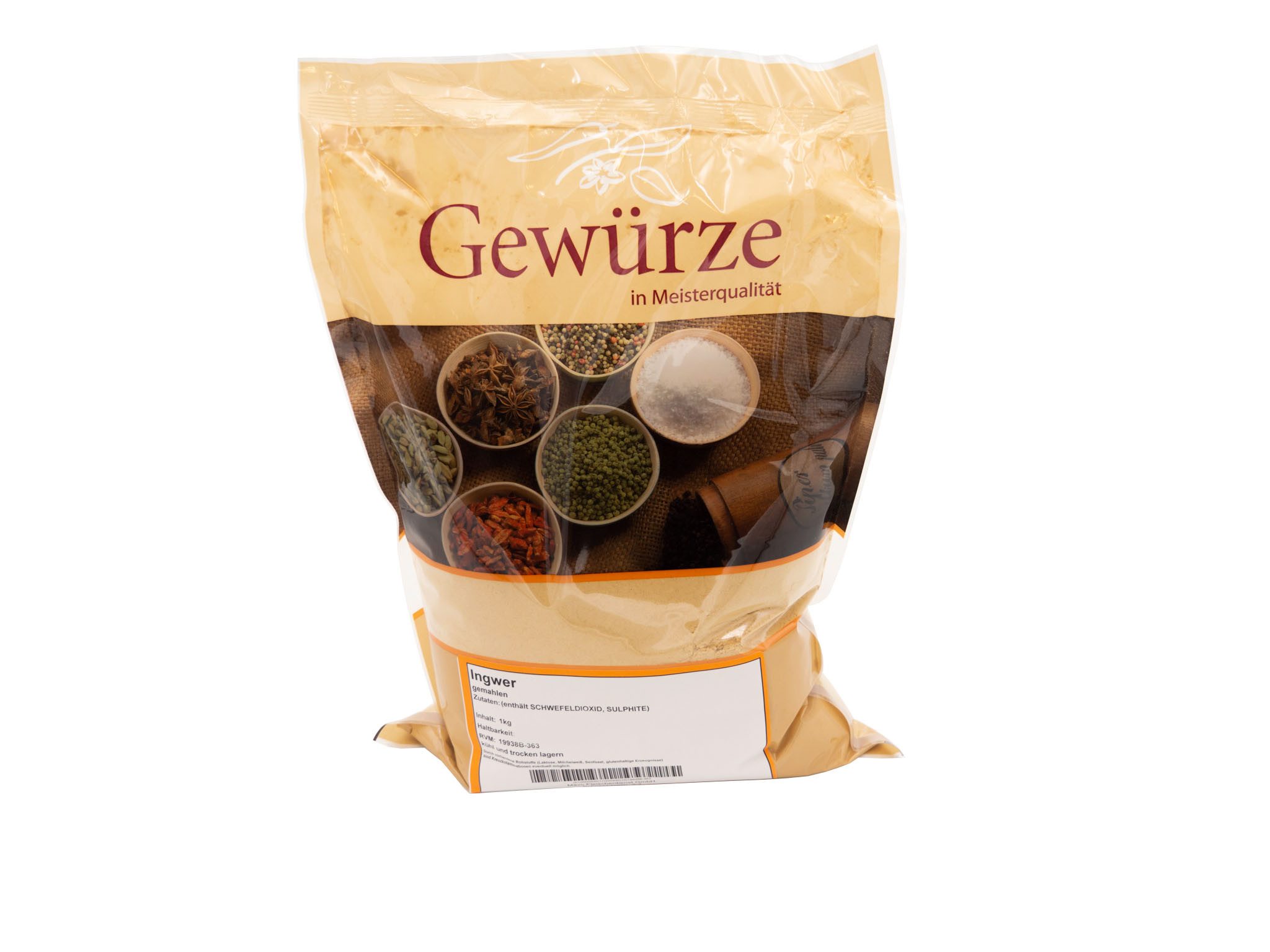 mävo Gewürz Ingwer gemahlen 1kg Beutel