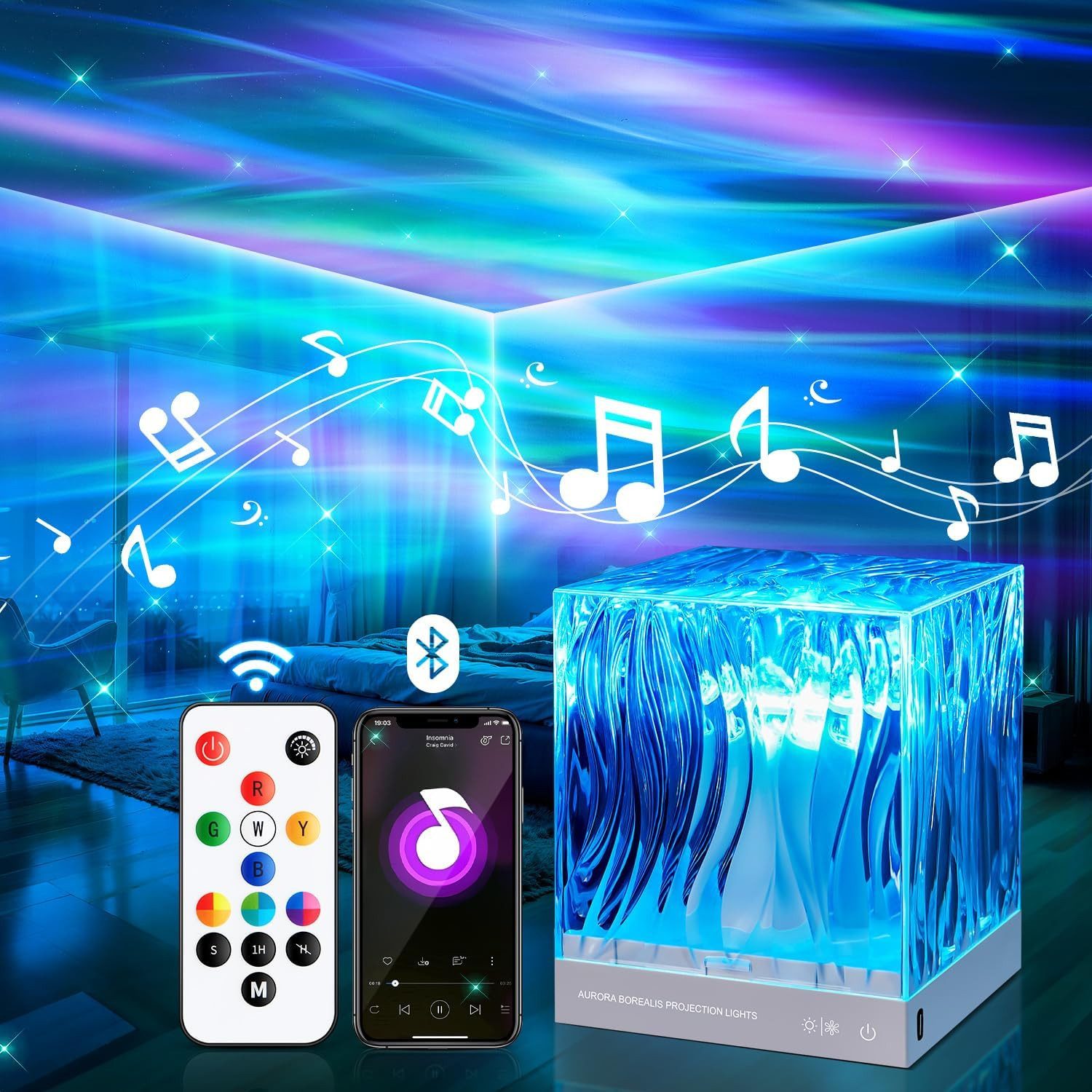 Vivitar LED Nachtlicht Sternenhimmel-Projektor, Nachtlicht für Kinder mit 18 Lichtmodi, Partybeleuchtung, Geschenk für Kinder und Erwachsene zu Weihnachten und Geburtstagen, verschiedene Beleuchtungsmodi, ordlicht- und Galaxie-Projektor, 15 Weißrausch-Klä