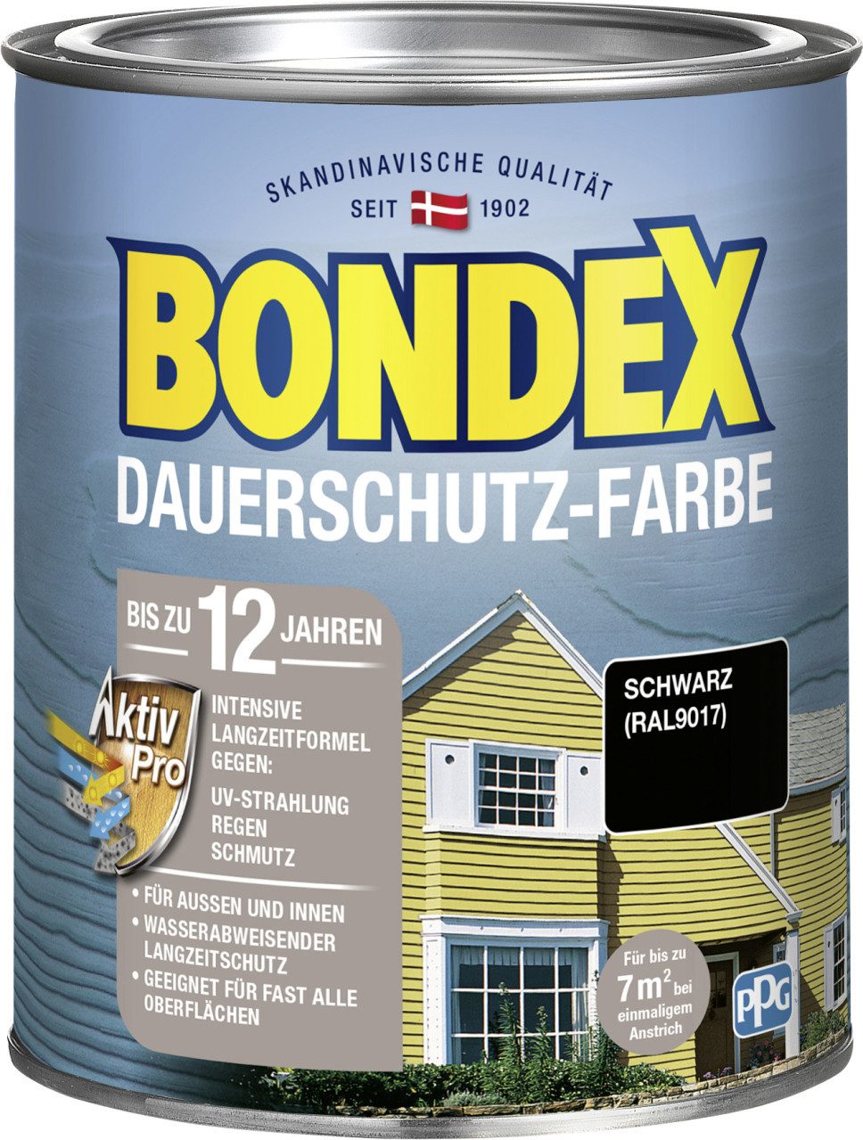 Bondex Holzschutzlasur Bondex Dauerschutzfarbe 0,75 L schwarz