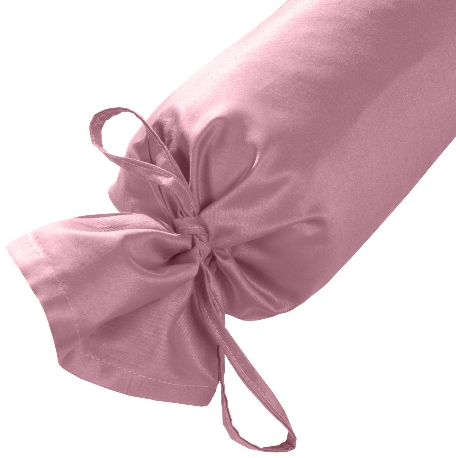 BETTWAESCHE-MIT-STIL Nackenrollenbezug Mako Satin Nackenrollen Bezug 15x40 uni einfarbig, (1 Stück)