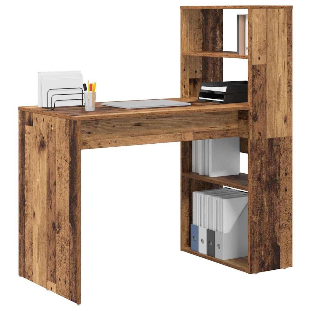 vidaXL Schreibtisch Schreibtisch Altholz Holzwerkstoff 113 x 54 x 120 cm (1-St)