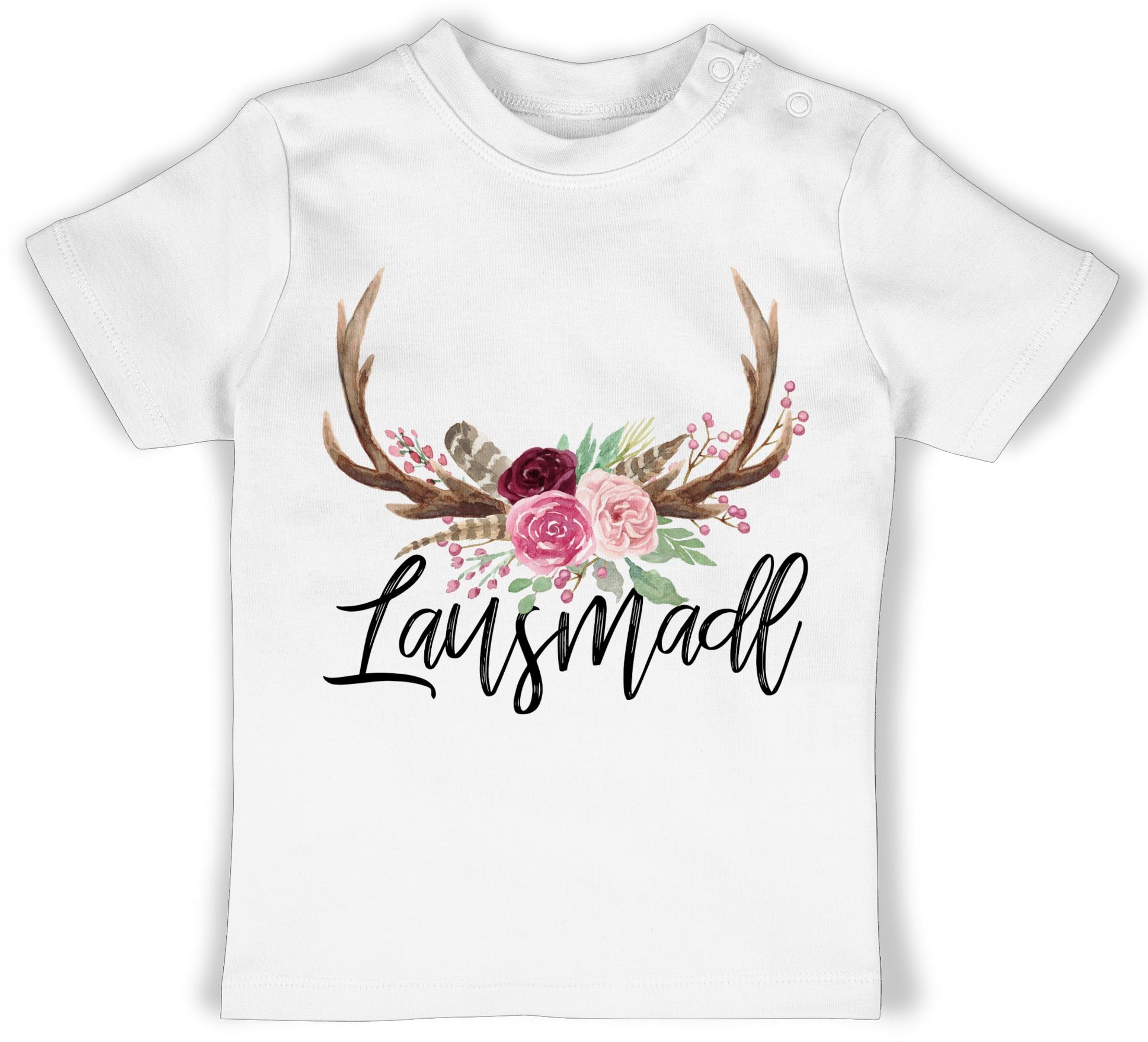 Shirtracer T-Shirt Lausmadl Hirschgeweih Mode für Oktoberfest Baby Outfit