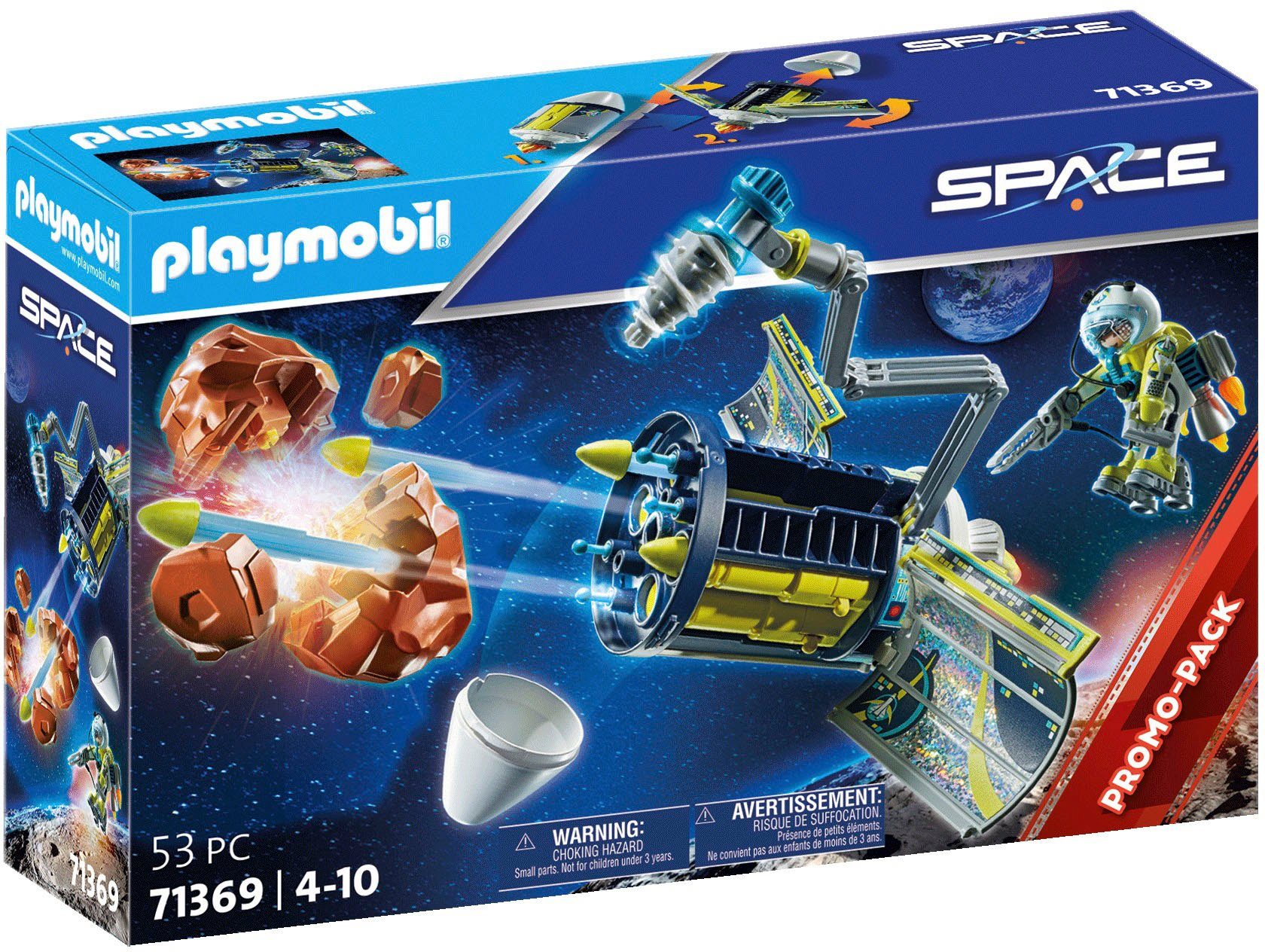 Playmobil® Konstruktions-Spielset Meteoroiden-Zerstörer (71369), Space, (53  St), Funktionsfähige Kanone zum Abschießen der herannahenden Gesteinsbrocken