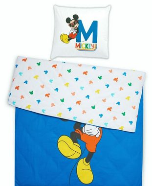 Kinderbettwäsche Mickey Mouse Disney 135x200cm Good Days, JACK, Renforcé, 2 teilig, Bunt, mit Reißverschluss