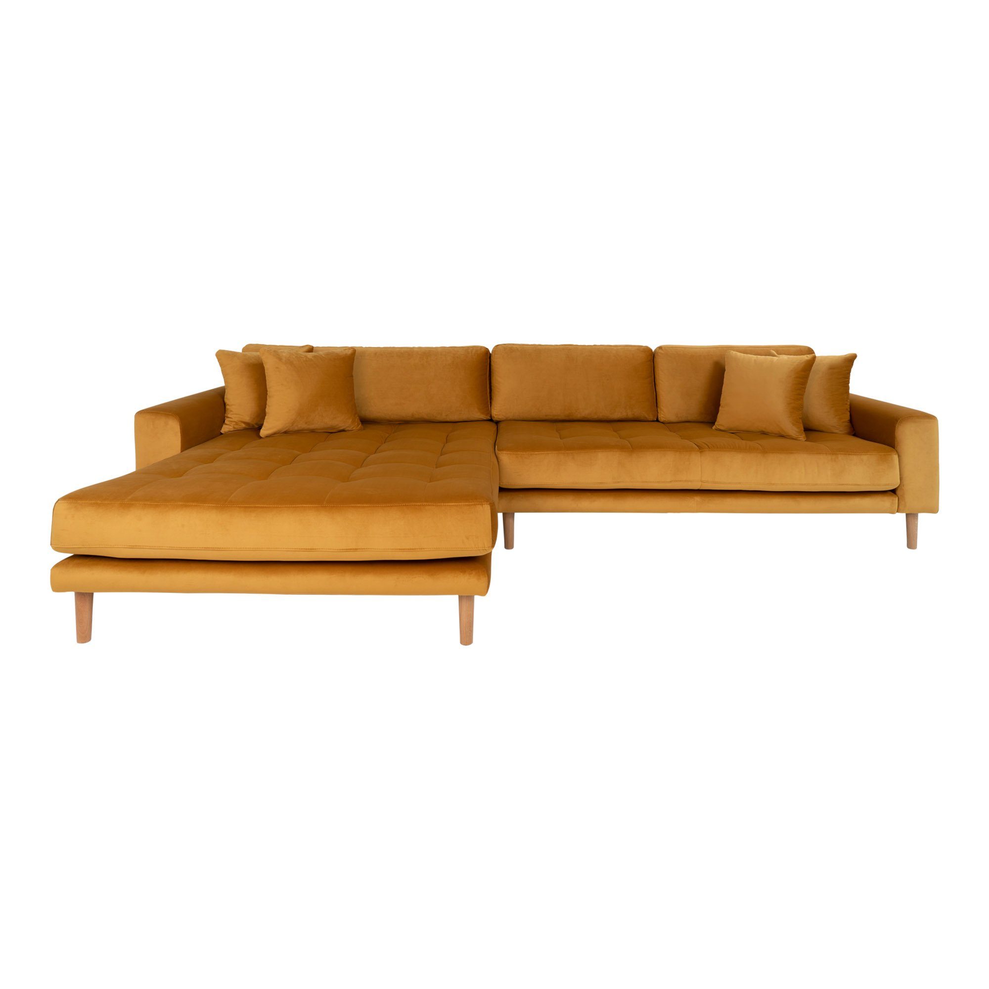 ebuy24 Sofa Lido Sofa, links Chaiselongsofa gel senf gewendet