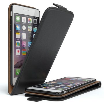 EAZY CASE Handyhülle Flipcase für Apple iPhone 6 Plus / iPhone 6S+ 5,5 Zoll, Tasche Klapphülle Handytasche zum Aufklappen Etui Kunstleder Schwarz