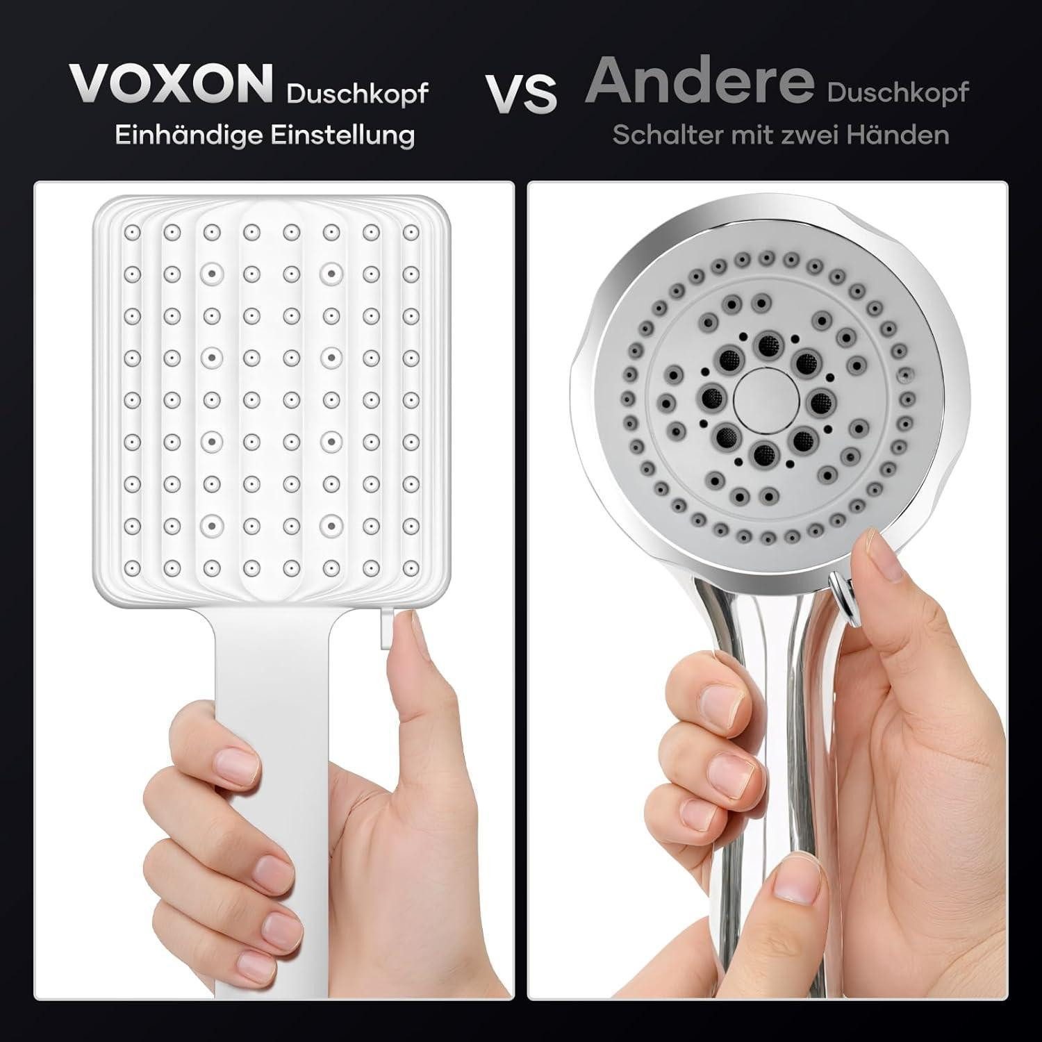 LuxusKollektion Regenduschkopf Duschkopf Handbrause Schlauch 1,6m Weiß Duschkopf mit Schlauch 1.8m
