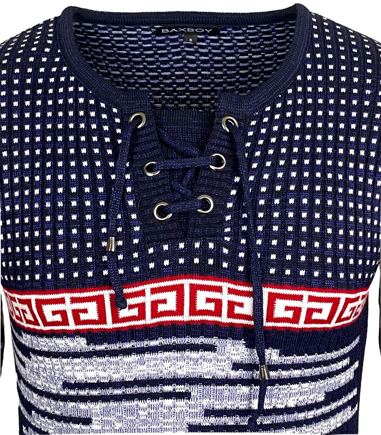 Baxboy Strickpullover BAXBOY Herren stylischer Rundhals Strick-Pullover B-52156