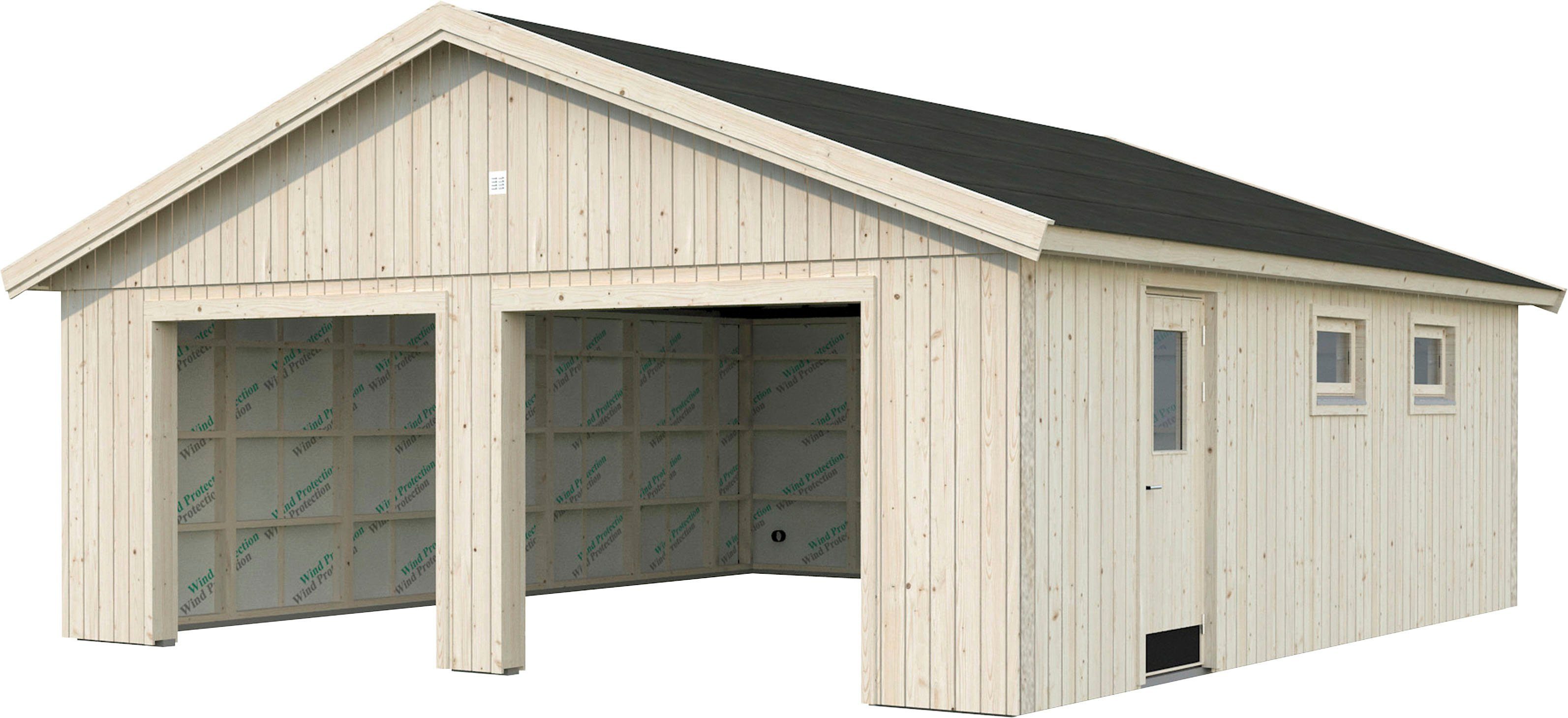 Palmako Garage Andre, BxTxH: 712x785x357 cm, ohne Tor, natur