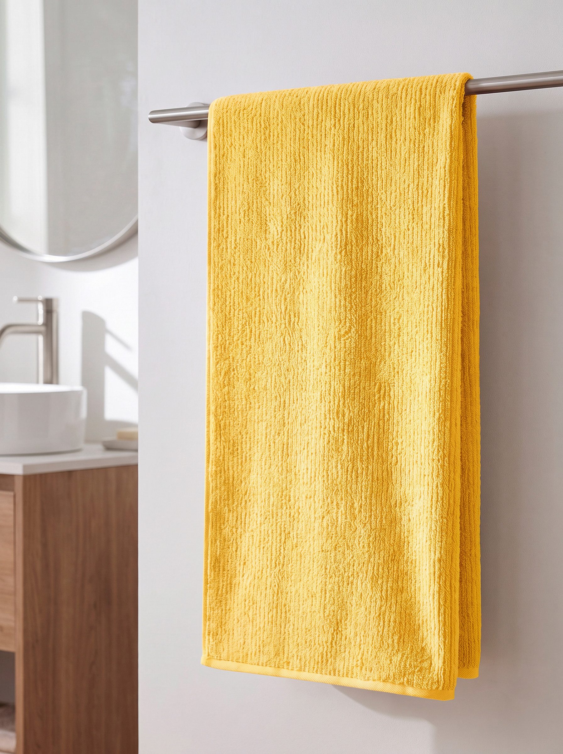 OTTO home Badetuch Riva, 80x150, Premium Handtücher, 500 gr/m², Webfrottier (1-St), Hoch-Tief-Struktur, Streifen, weich, 5 Jahre Garantie