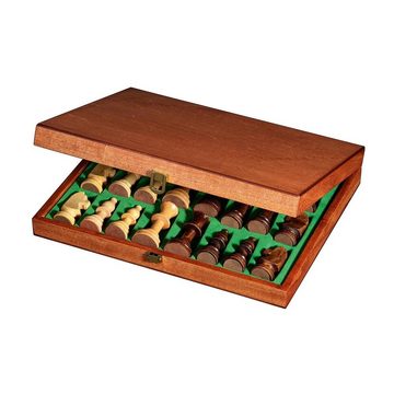 Philos Spiel, Turnier-Schachset mit Schachbrett und Schachfiguren in Holzbox, Feld 50 mm Königshöhe 90mm