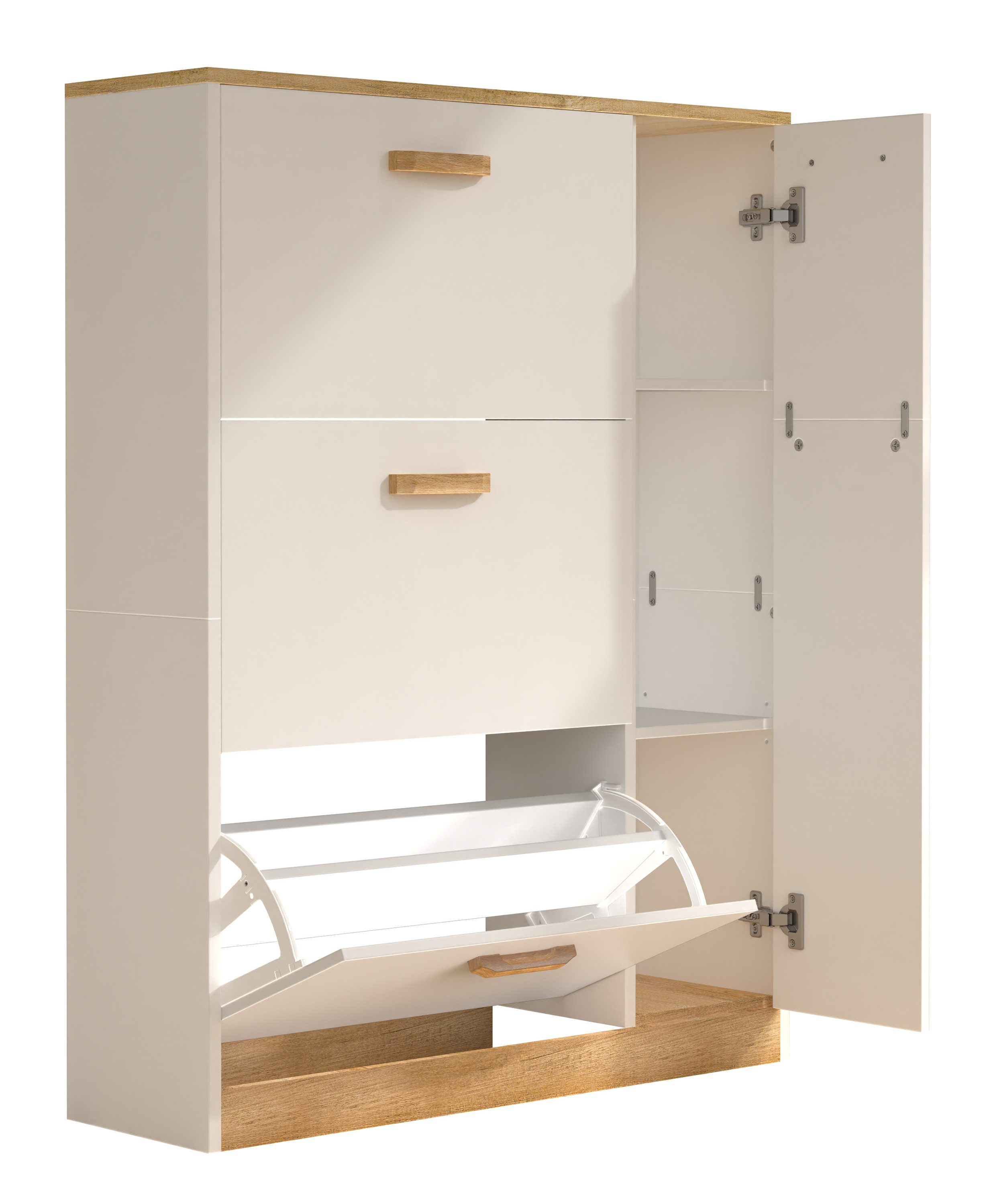 VCM Schuhschrank Schuhkommode Halom H. 105 x B. 80 x T. 24 cm