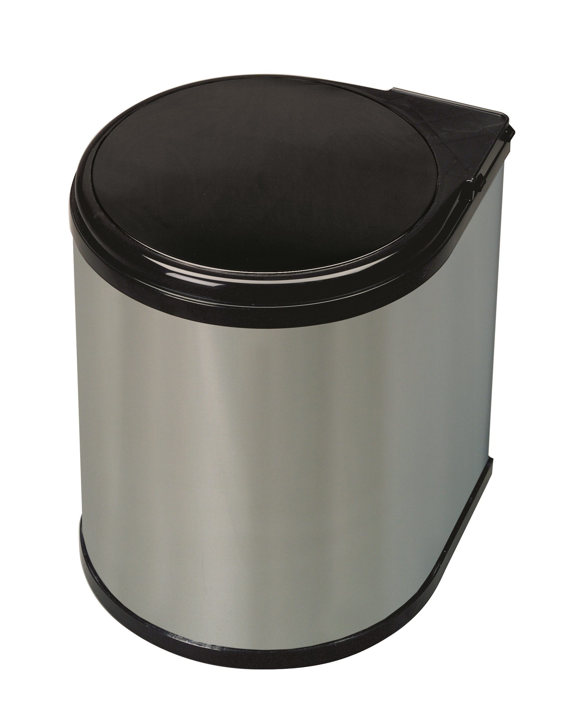 Victory Einbaumülleimer Einbau-Abfallsammler rund 13 Liter Edelstahl Gestell in schwarz