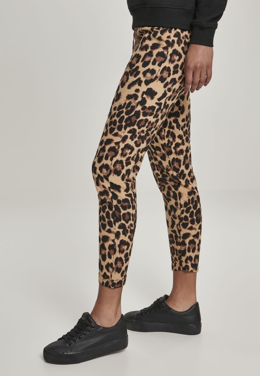 URBAN CLASSICS Funktionshose Ladies Elastic Waist AOP Pants Damenhose