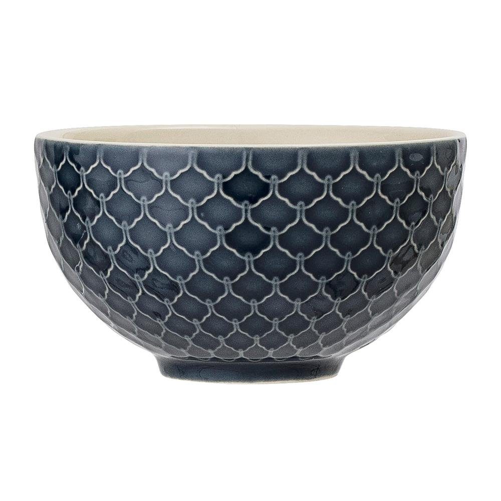 Bloomingville Schale Naomi Blau gemustert geometrisch nordisches Design, 350ml Steingut Schüssel Bowl. € 5,90