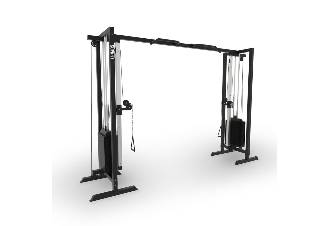 SF SUPRFIT Kraftstation Hallador Fitnessturm als Kabelzugstation Regular od. Basement Edition, inkl Gewichten bis 71kg, Regular 298x216cm, Basement Edition 298x200cm