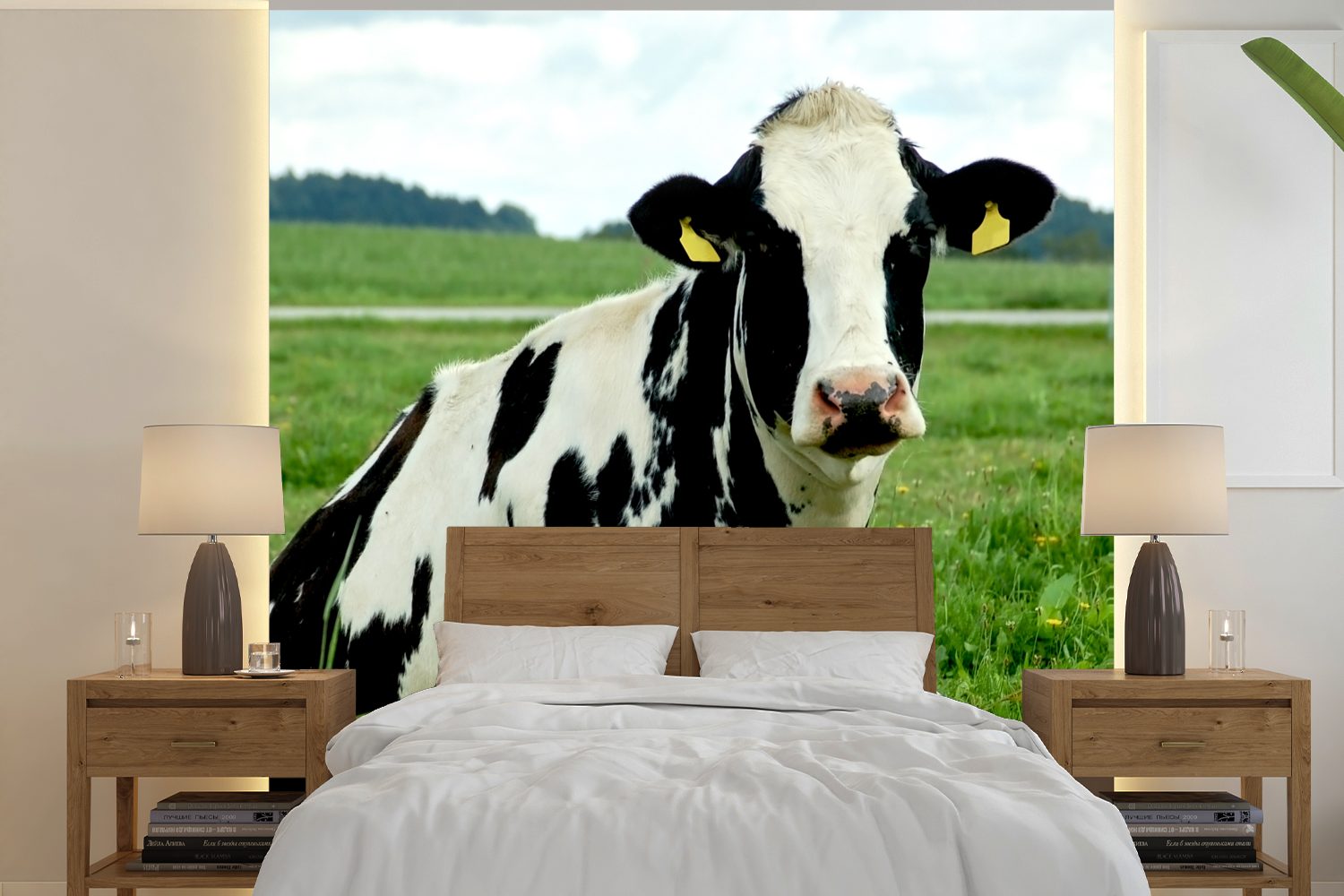 Kuh Tapete bedruckt, Wohnzimmer Tier Fototapete MuchoWow - Friesland, Schlafzimmer, Wandtapete für Matt, (5 - oder St), Vinyl