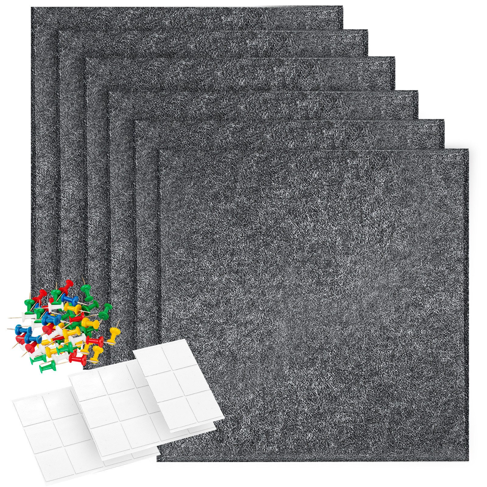 Youyijia Bastelfilz Filz Pinnwand mit 60 Pinnnadeln 6 Stück Selbstklebende Filzboard