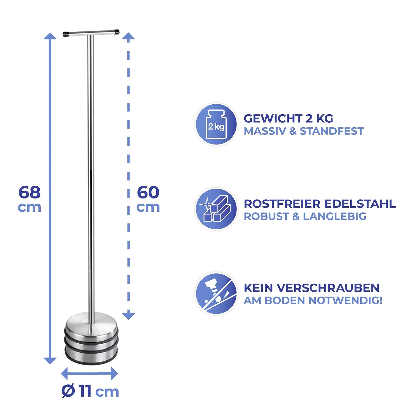 WENKO Türstopper Modell Big Boy (1 St), Anti-Rutsch-Unterseite, praktische Griffstange, robust und langlebig