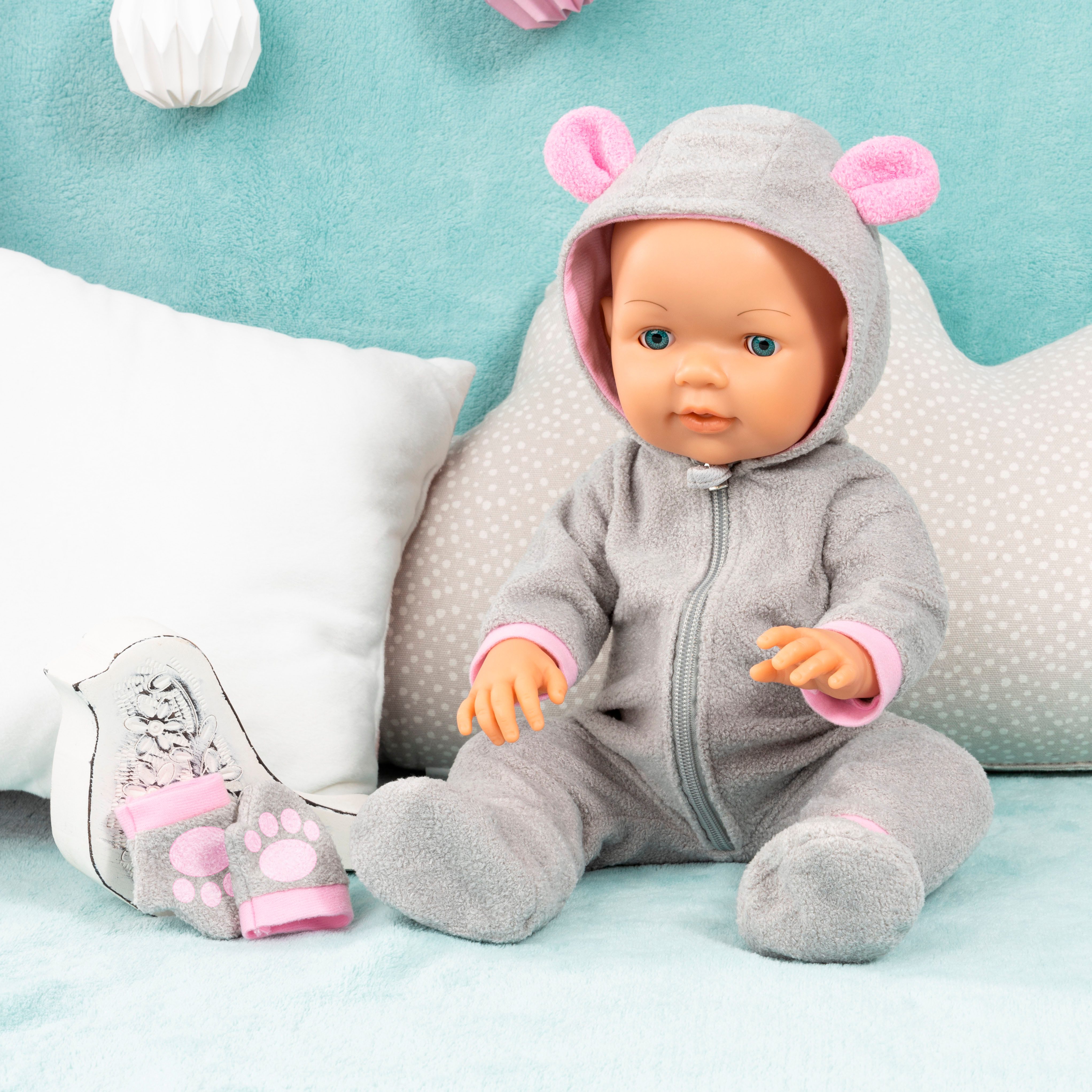 Bayer Puppenkleidung Plüschoverall 38-42 (Set, 3-tlg) – Bild 5 von 5