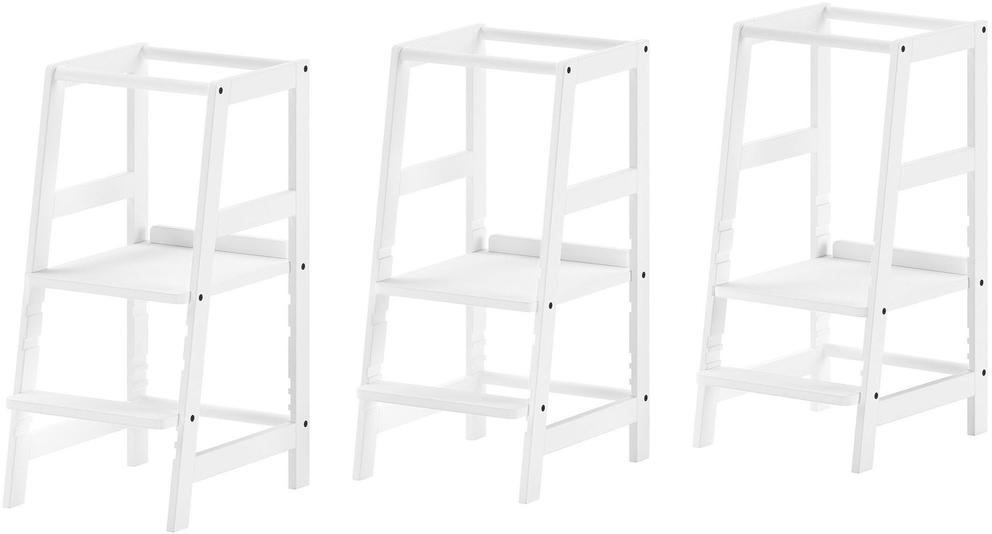 Vipack Kinderstuhl Lernturm aus Massivholz, stabil und standfest gebaut, Tritt und Stehfläche 3-fach verstellbar, 3 verschiedene Farben