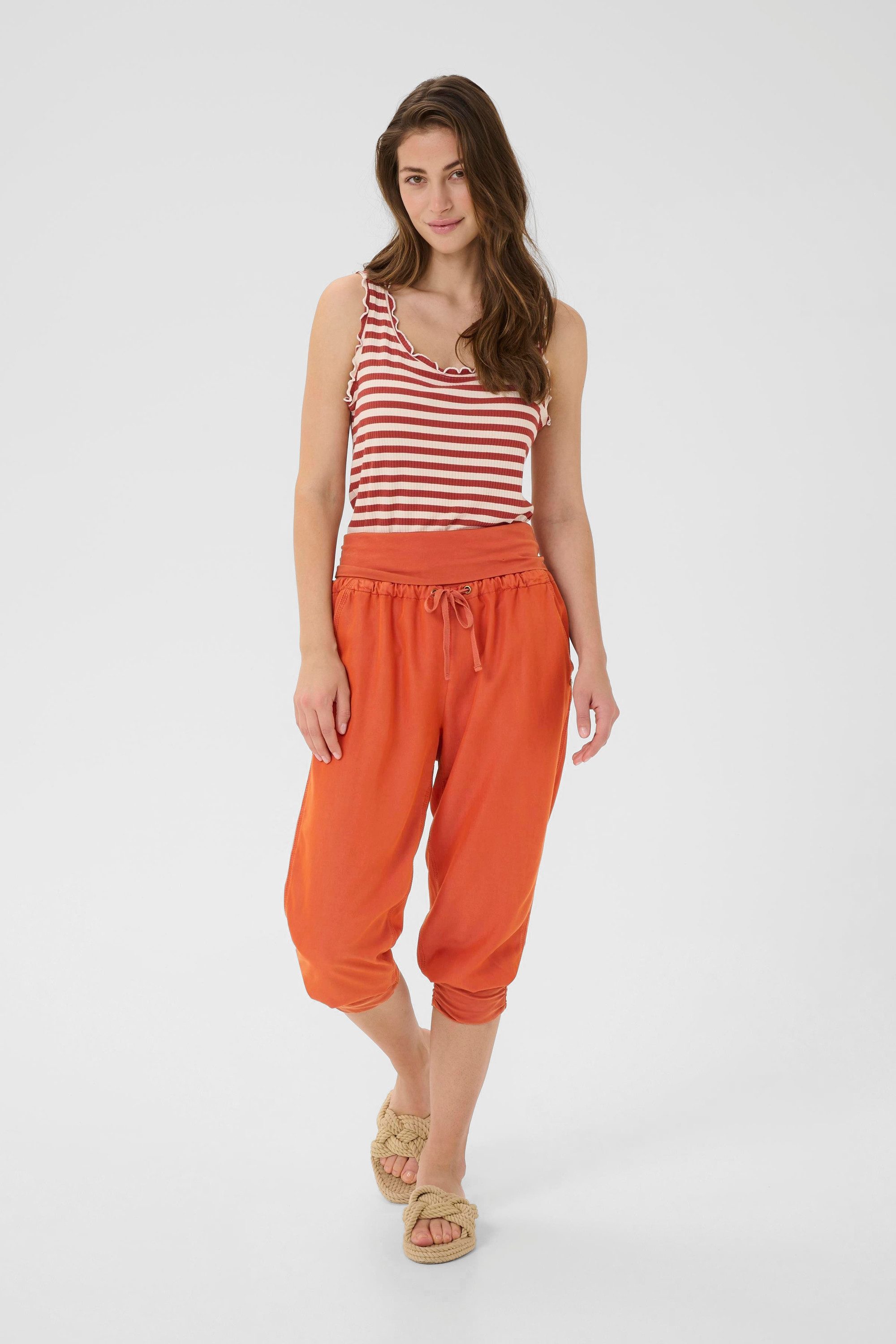 Cream Stoffhose Casual Hose CRLinee