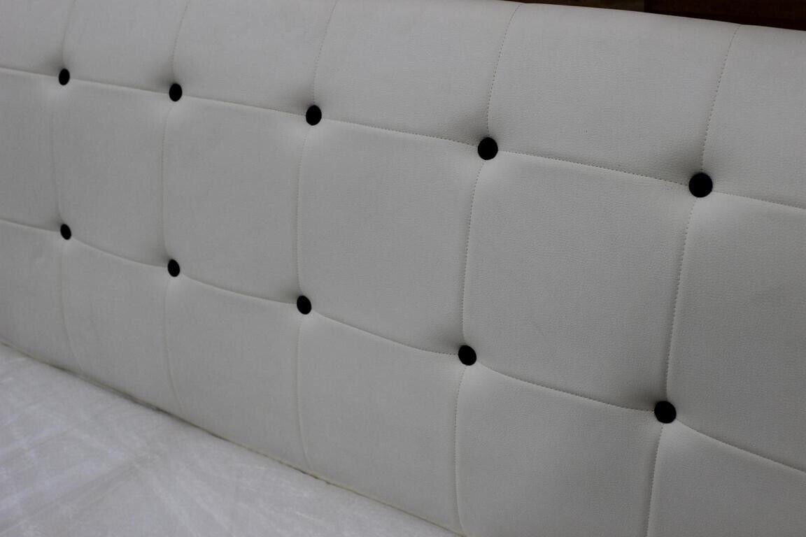 Chesterfield Doppel Bett JVmoebel Bett Luxus Weiß Betten Design Sofort Leder