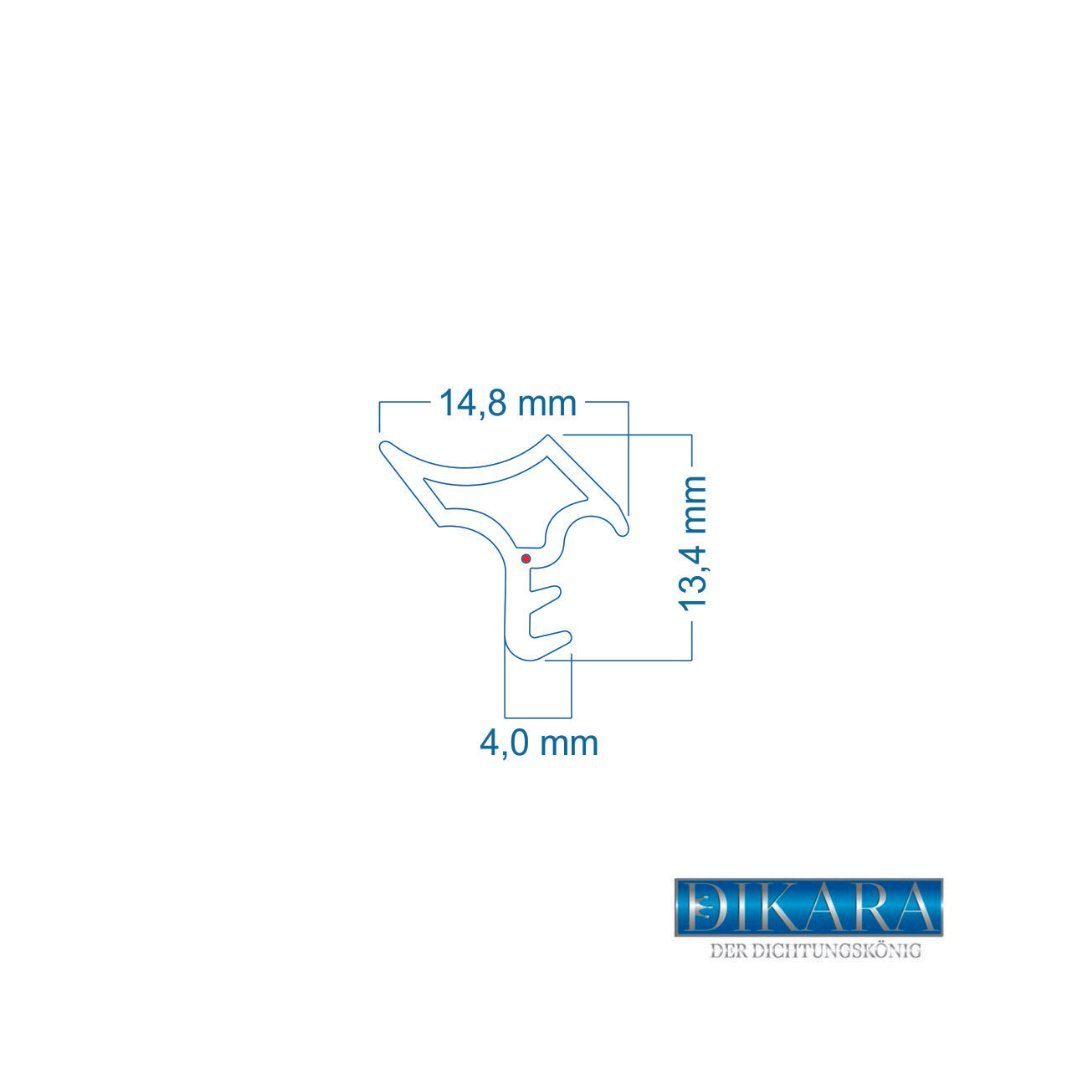 Dikara Profildichtungsband Stahlzargendichtung Dichtband Höhe 14mm Breite 15mm Falz, Antidehnungsfaden, TPE thermoplatisches Elastomer