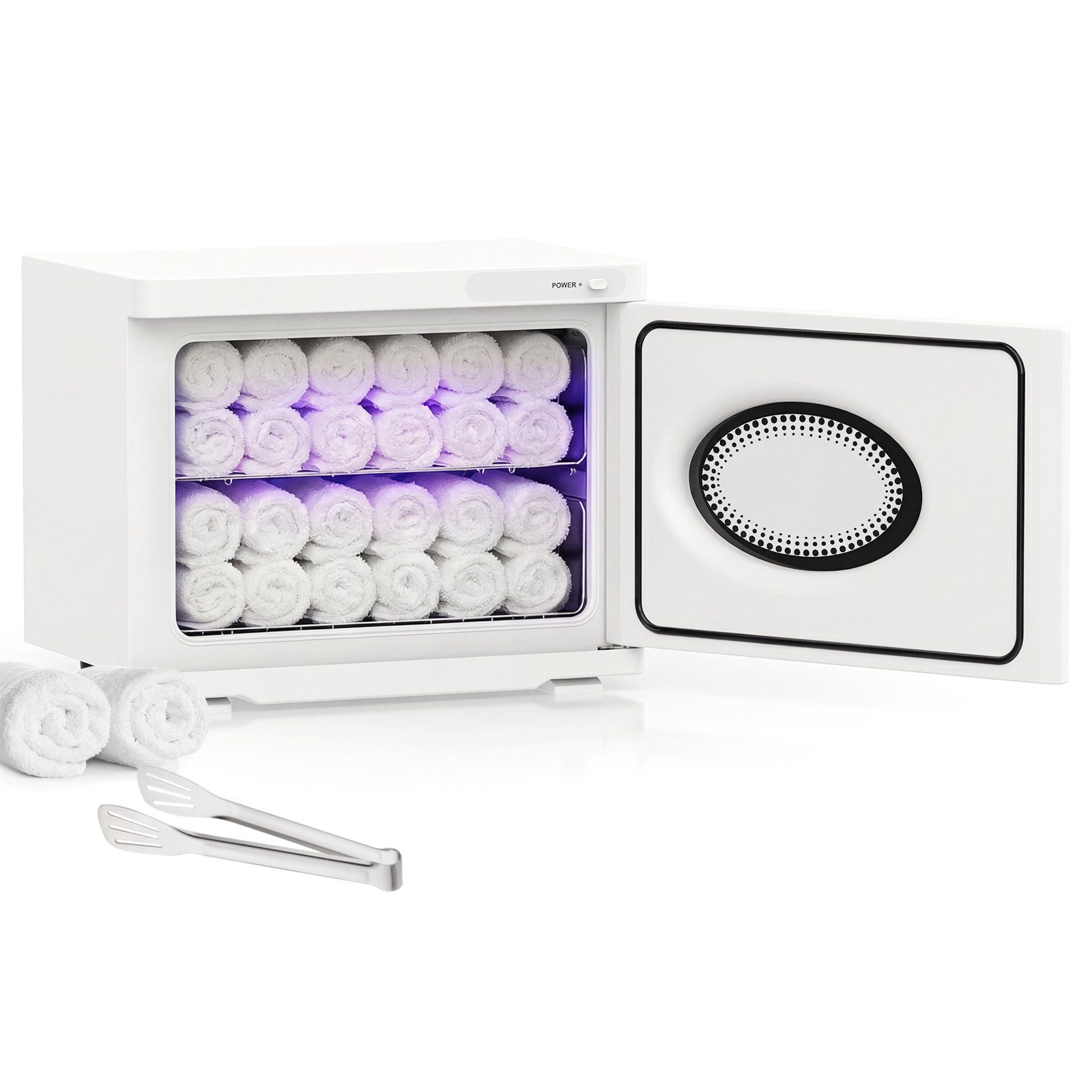 Rebonique Badheizkörper Handtuchwärmer mit UV Sterilisator Elektrisch 360° Heizung Handtücher, 23L UV-Handtuch Desinfektionschrank mit Handtuchclip