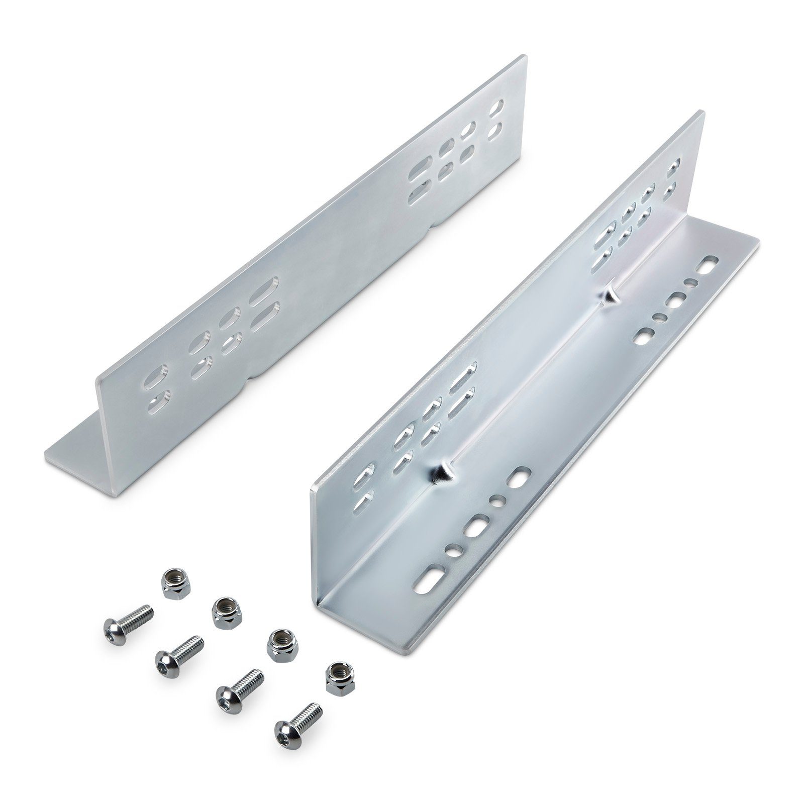 SO-TECH® Möbelbeschlag Montagewinkel für Schwerlastauszüge KV1-250-H76-Lxxx-NF/-LC (2 St), Silber verzinkt Länge 305 mm für Boden- u. Plattformmontage