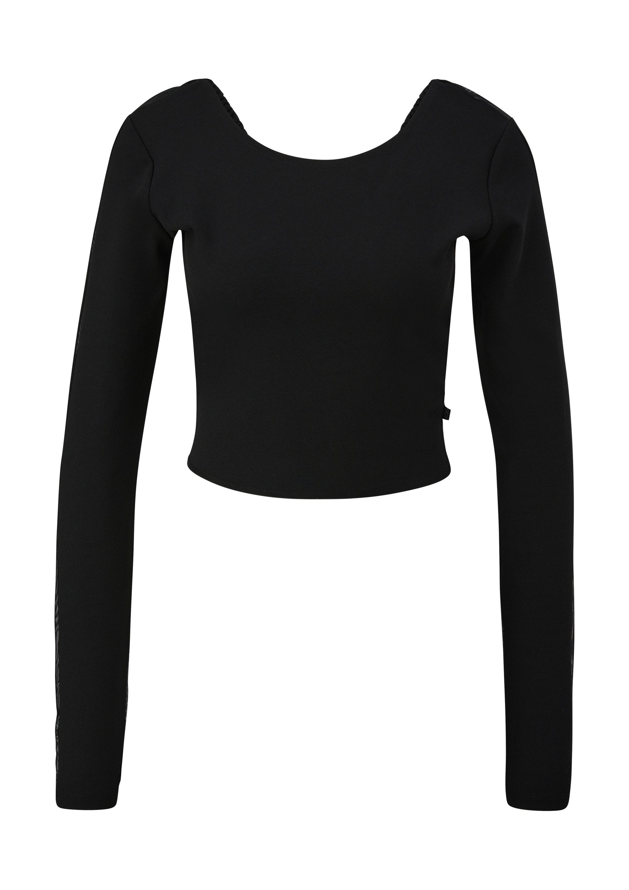 QS Langarmshirt T-Shirt Crop-Shirt mit Rücken-Ausschnitt, QS x ELIF günstig online kaufen
