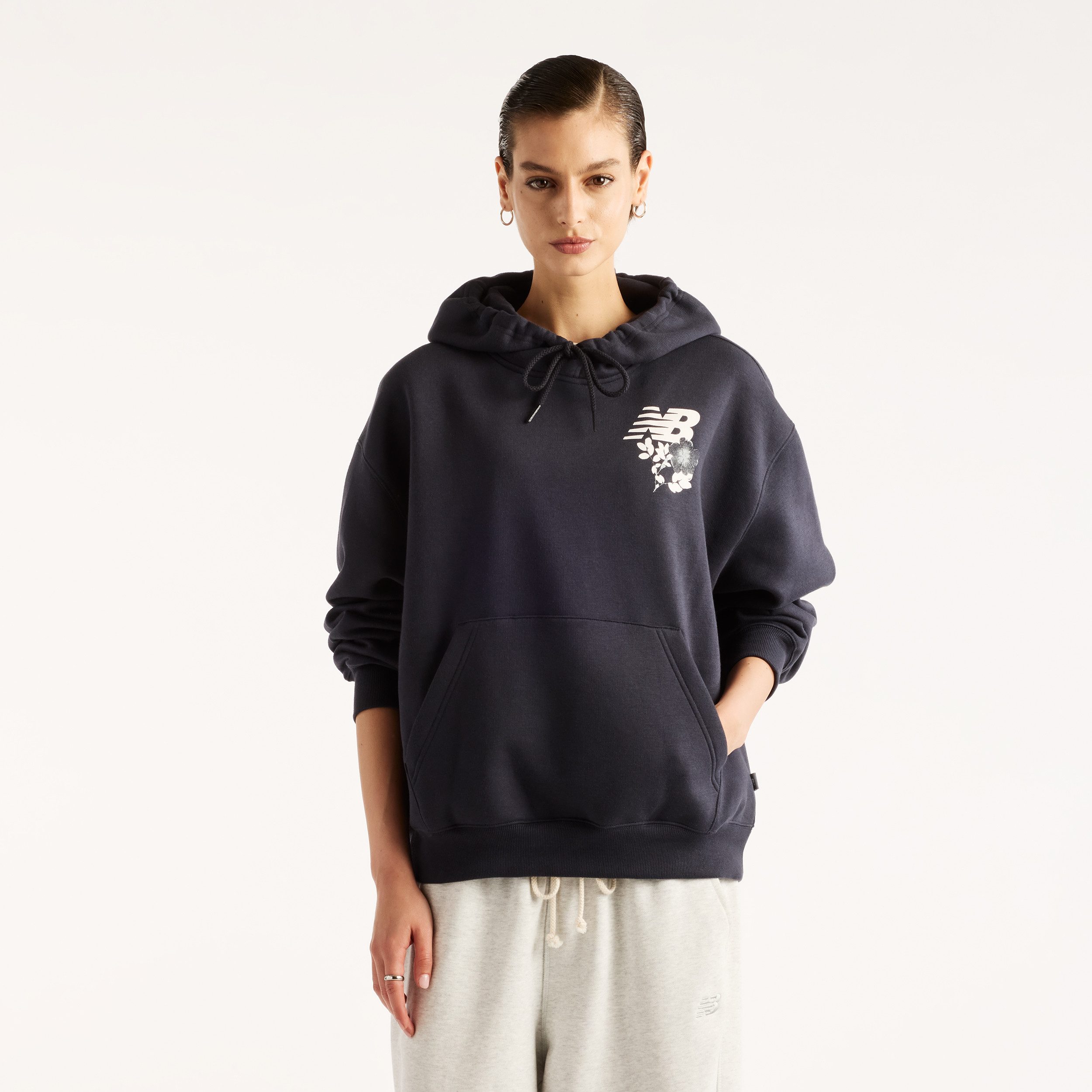 New Balance Kapuzensweatshirt PRESSED FLOWERS HOODIE aus Baumwolle und Polyester, für Erwachsene